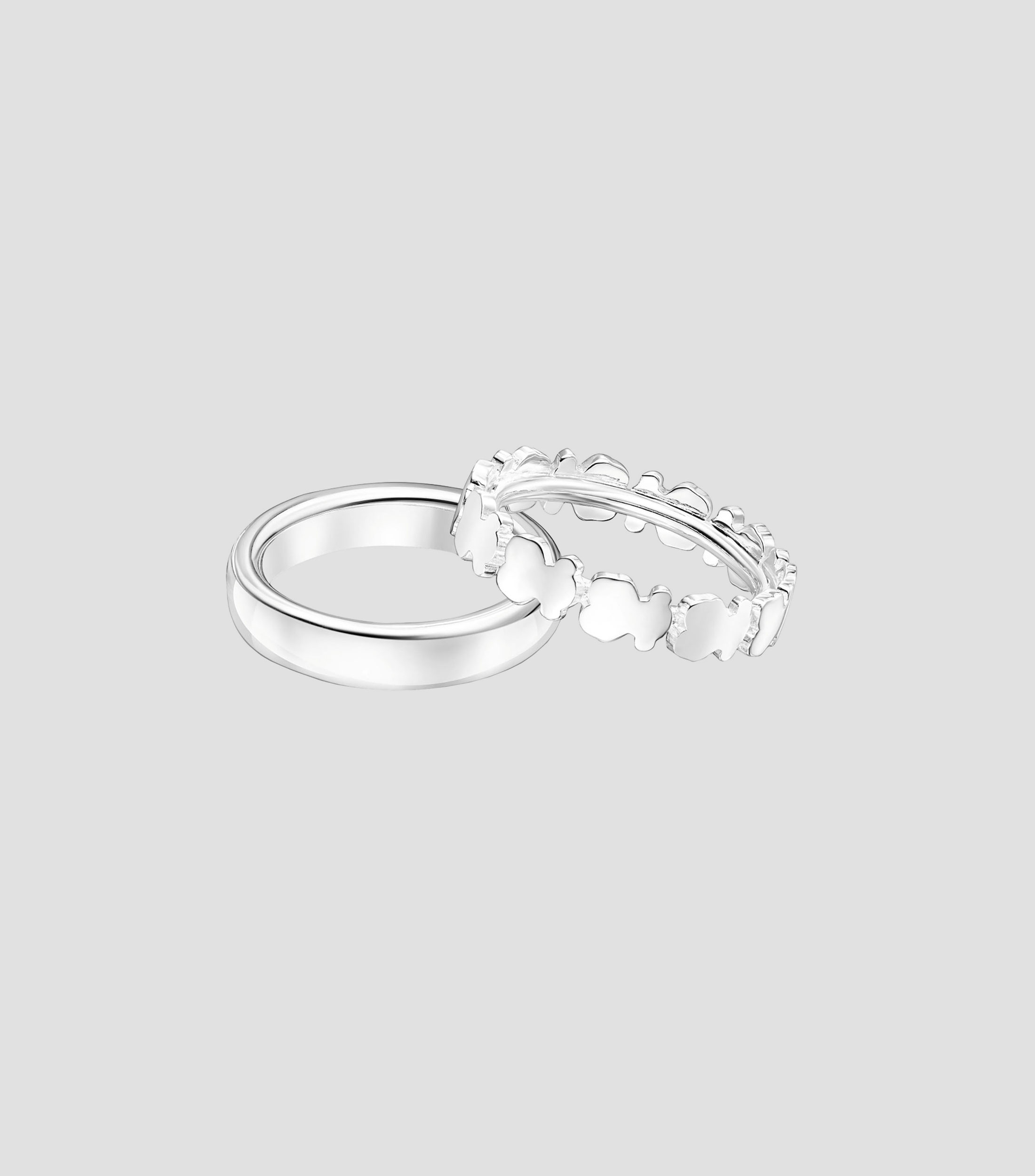 Set 2 anillos en plata .925 Straight Mujer