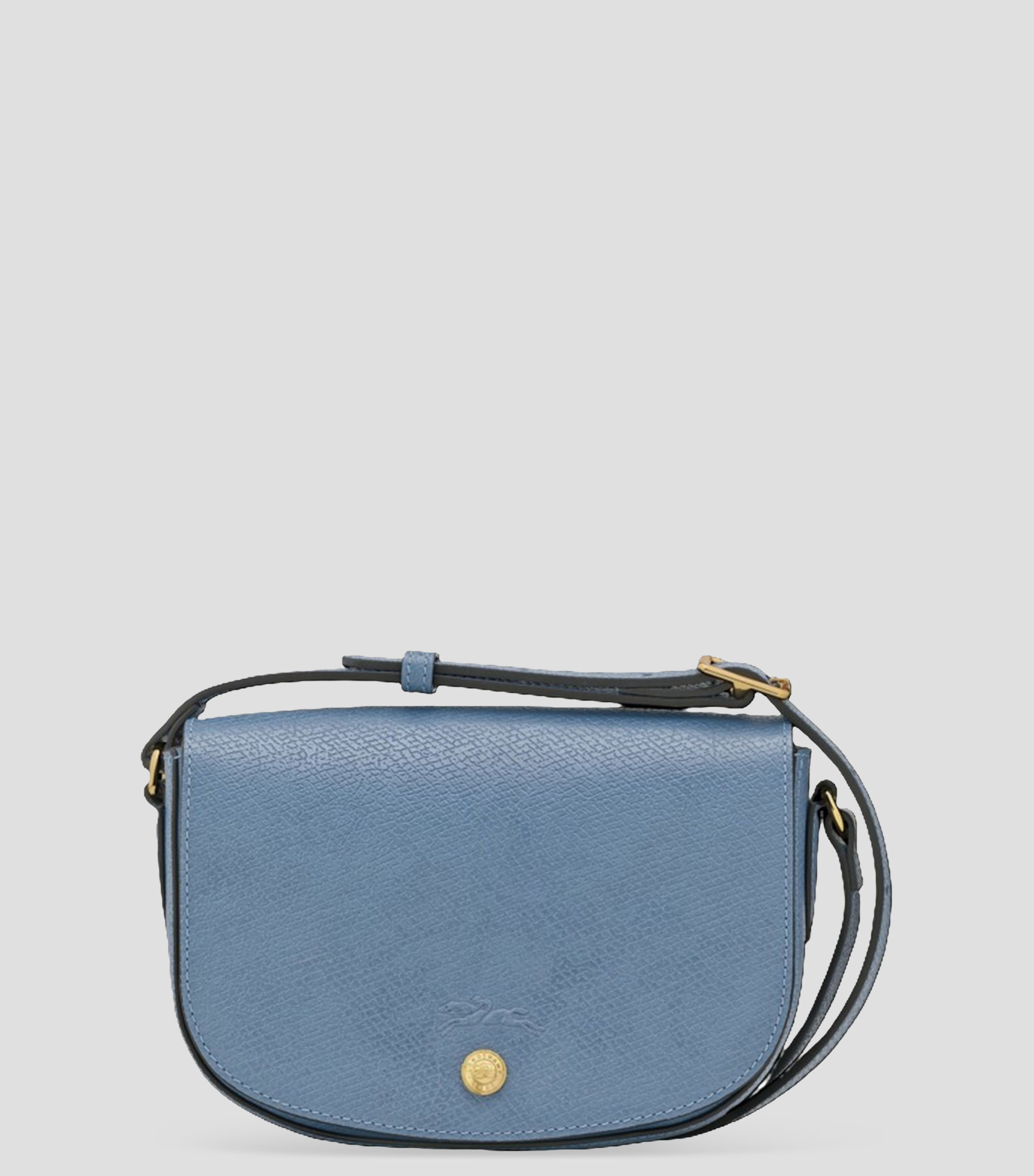 Bolsa crossbody azul en piel Épure lisa Mujer