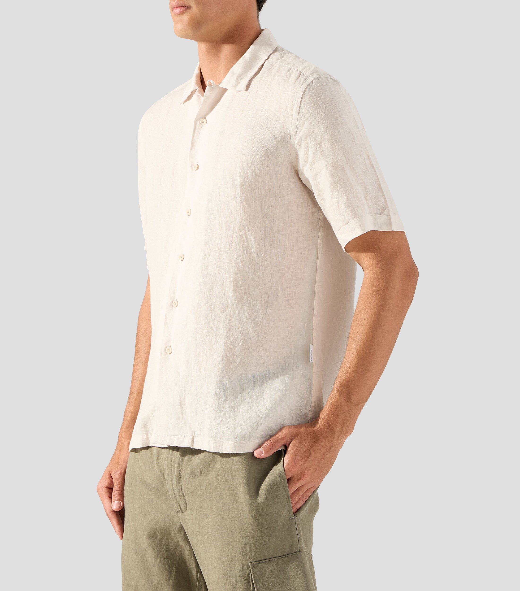 Camisa lisa manga corta Hombre