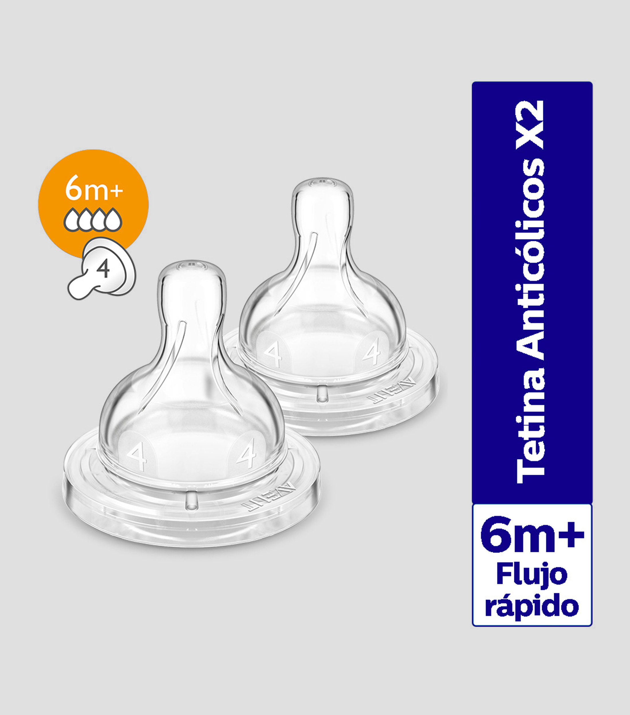 Set de 2 Tetinas anticólicos Flujo rápido