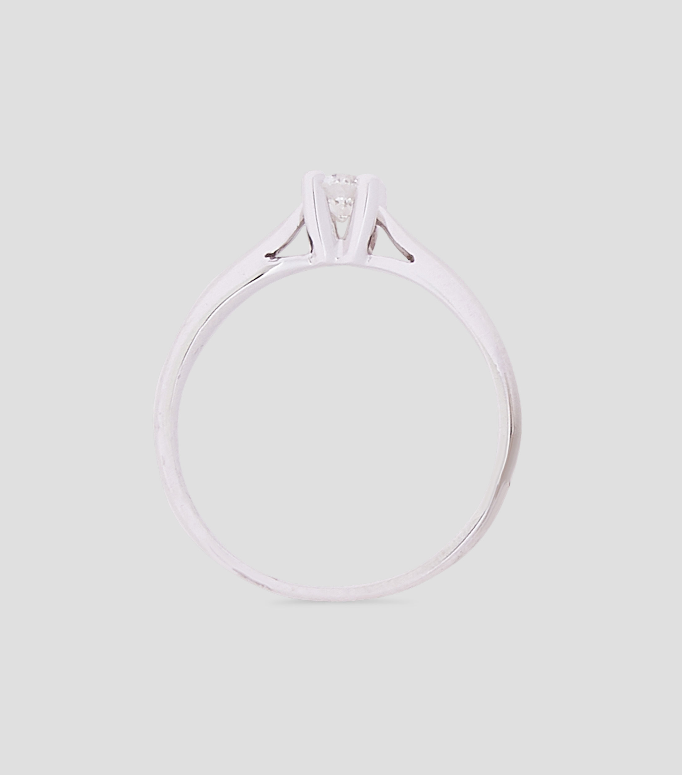 Anillo Solitario en oro blanco de 14 Kts Mujer