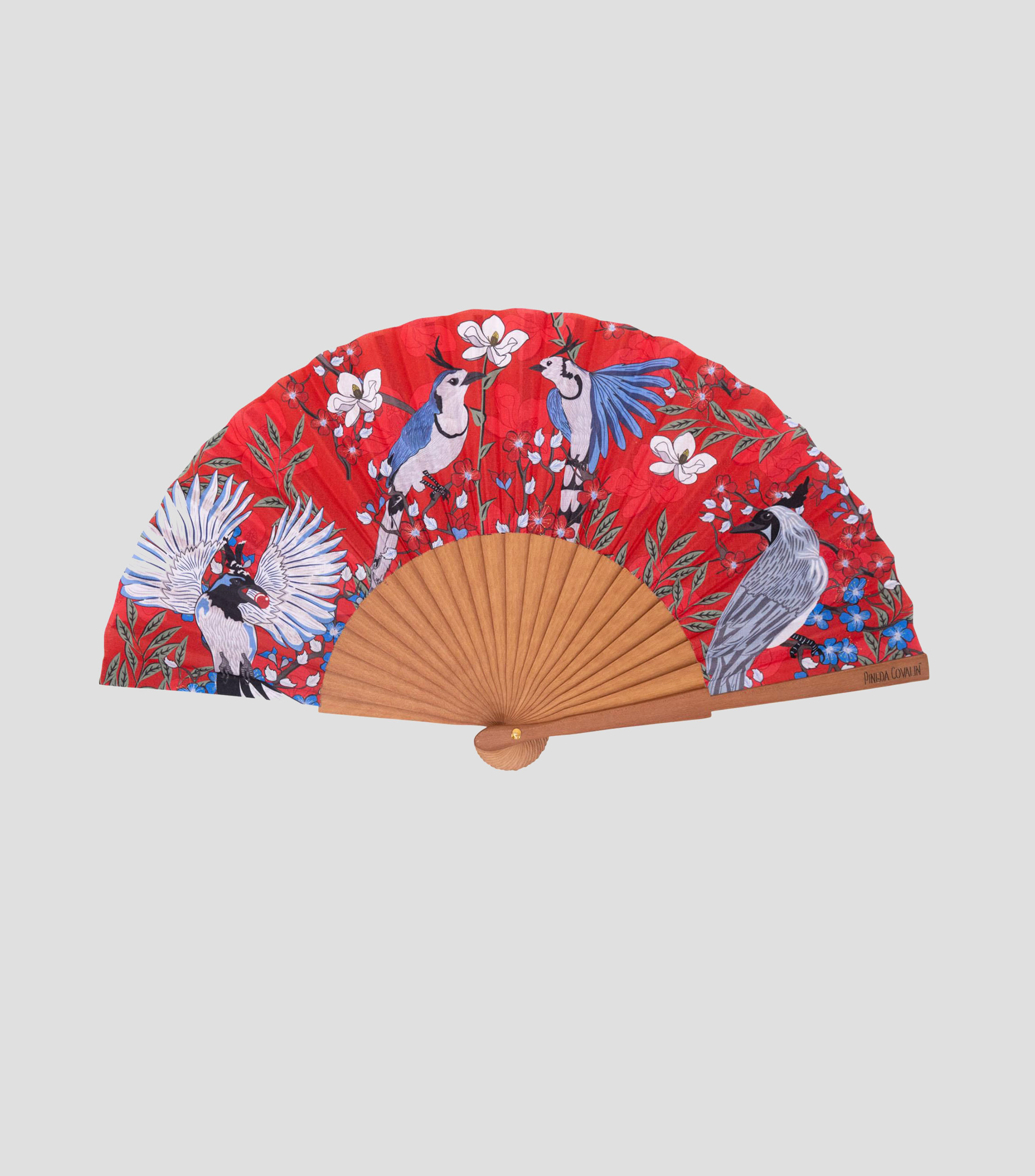 Abanico rojo Estampado IIK Urraca Mexicana Mujer
