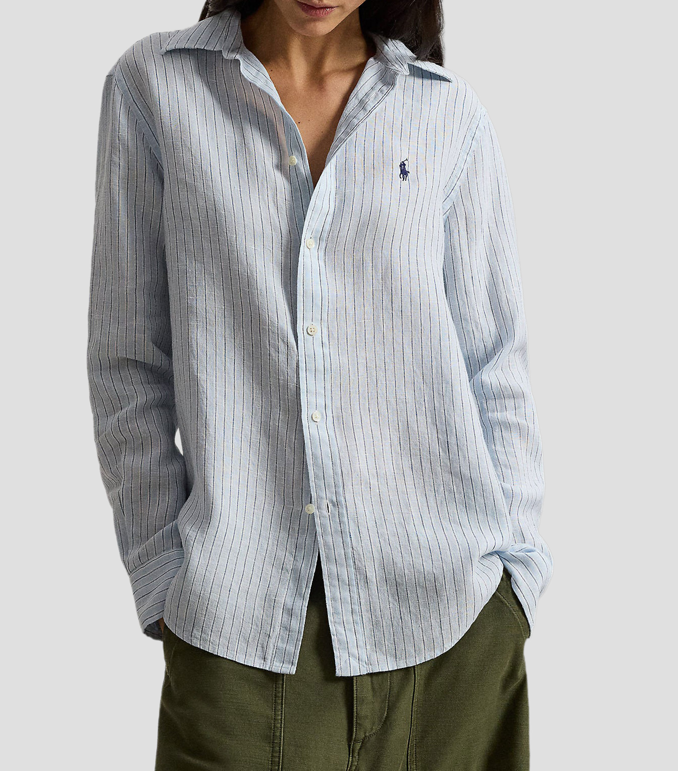 Camisa de rayas con manga larga Mujer