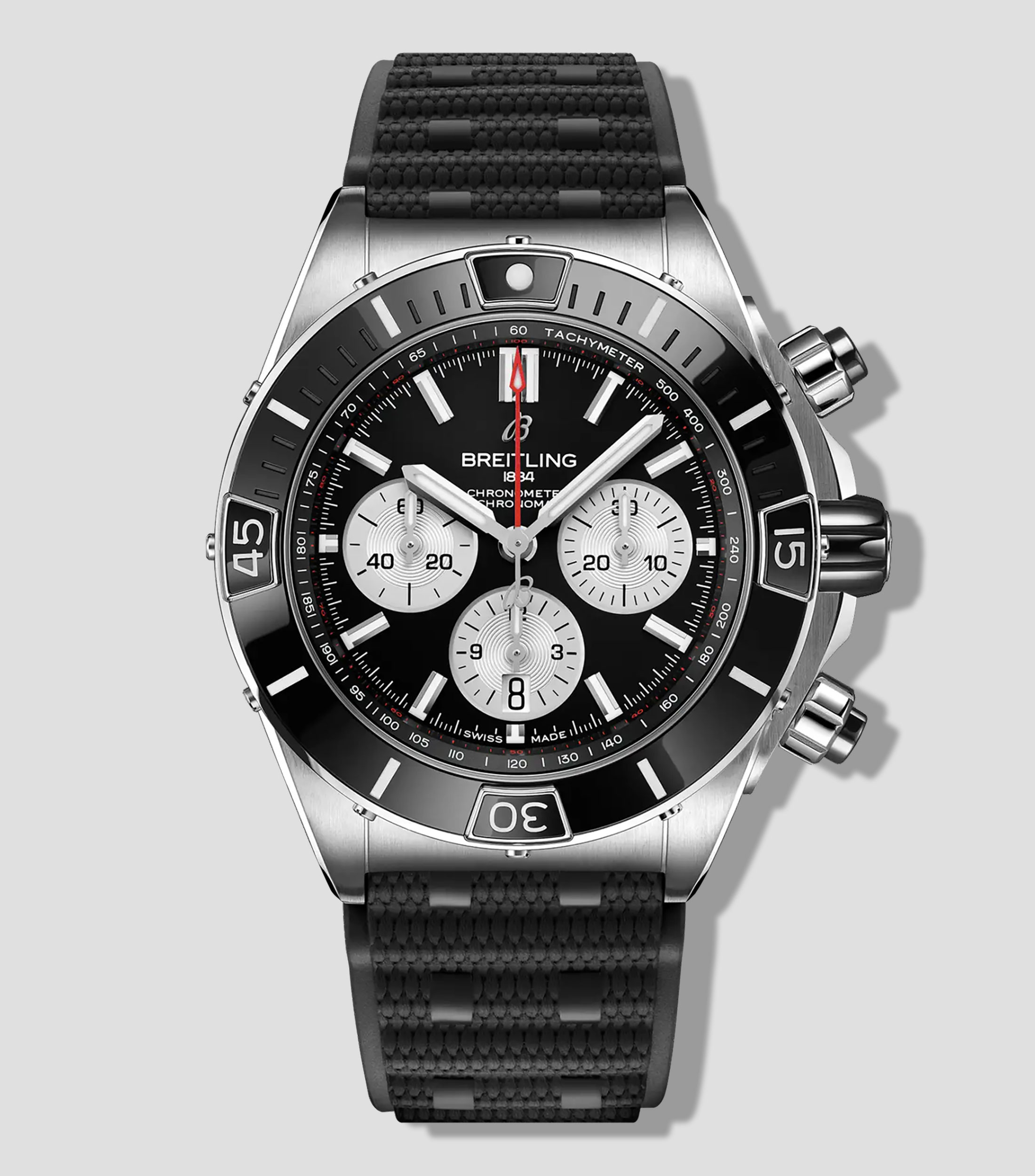 Reloj para Hombre Super Chronomat B01 Deportivo Plateado, Negro