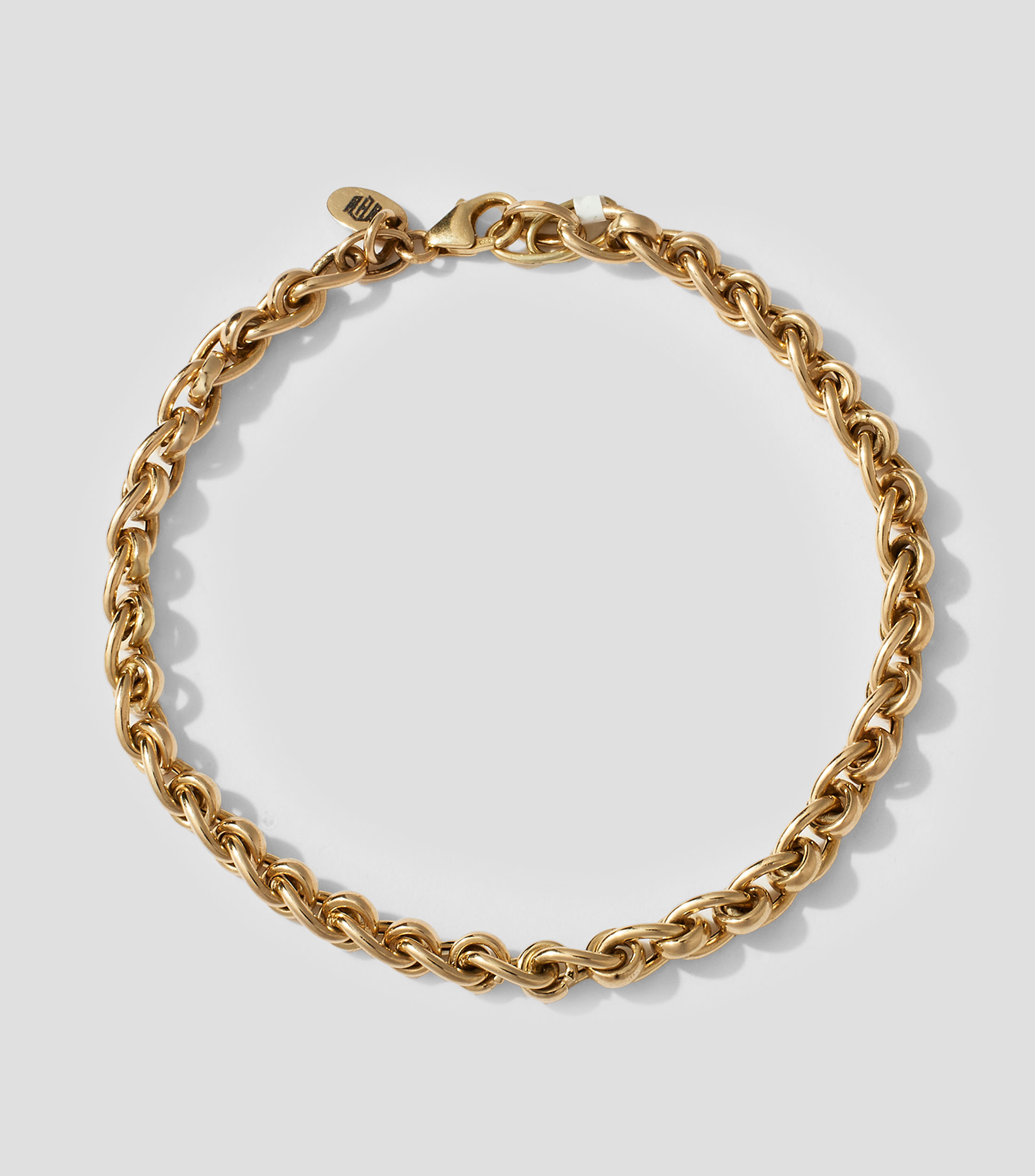 Pulsera en oro de 14 kilates con eslabones de aro chico Hombre