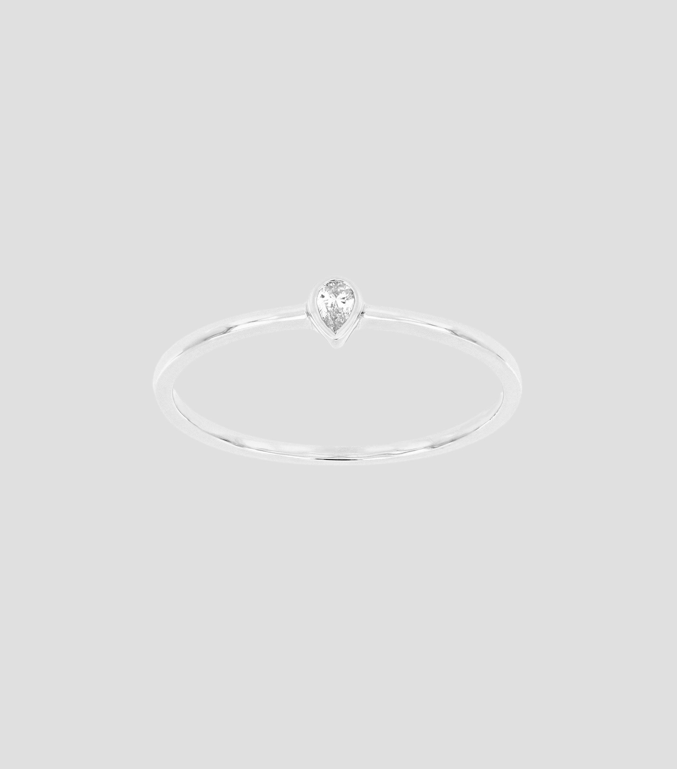 Anillo en oro blanco de 18 kilates con diamante Coquette Mujer