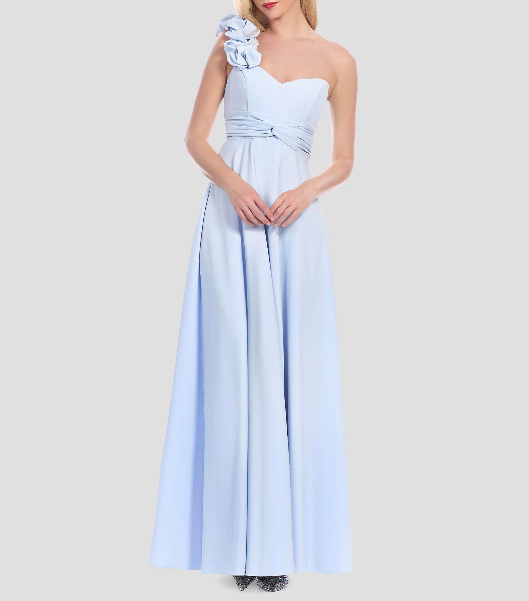 Vestido de fiesta largo liso Mujer