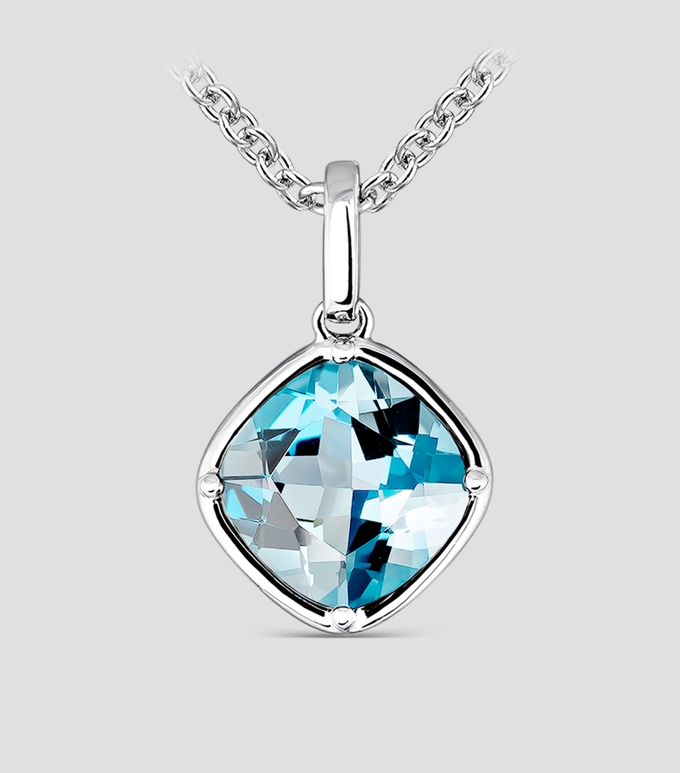 Collar en plata con topacio Mujer