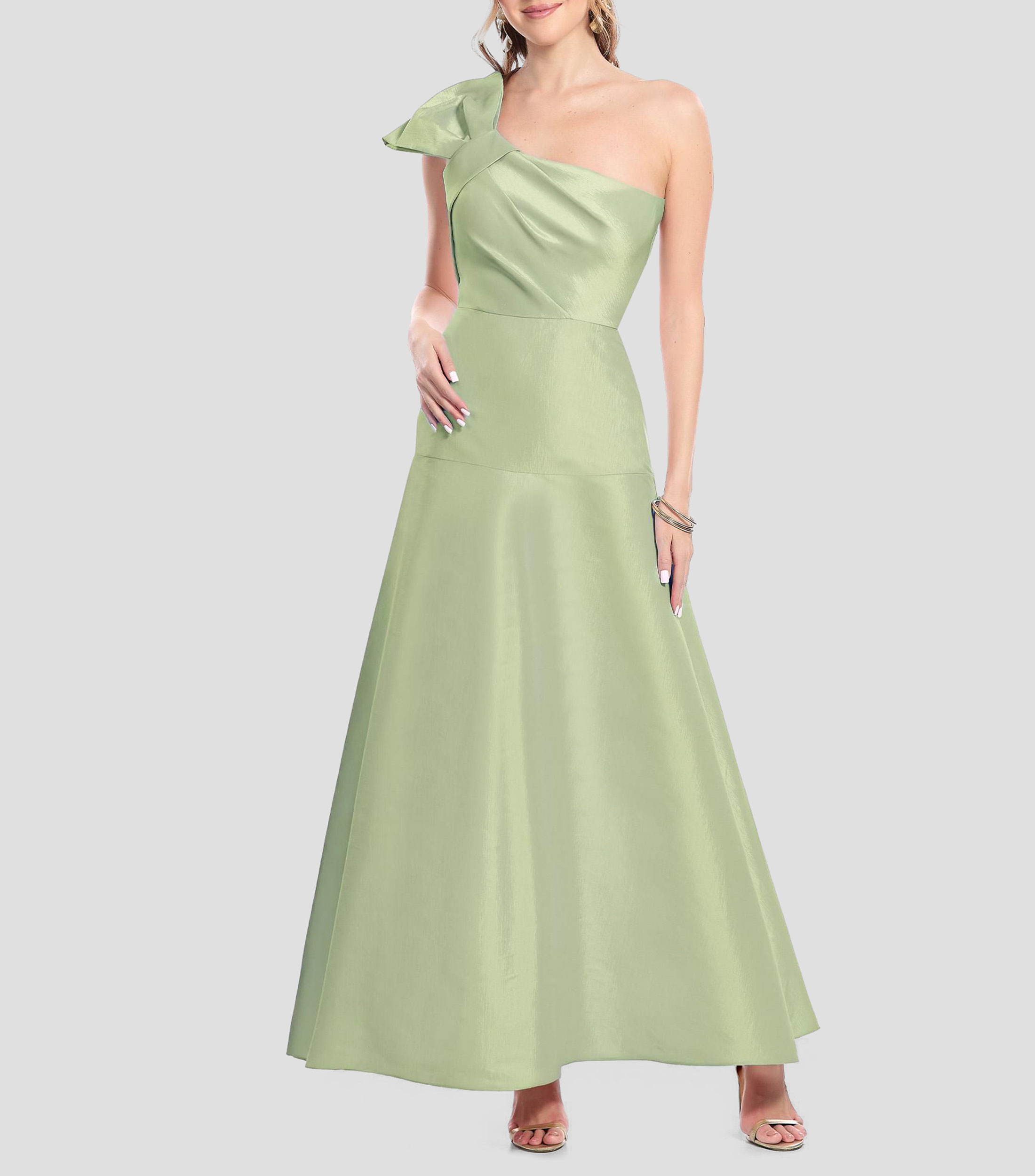 Vestido largo liso Mujer