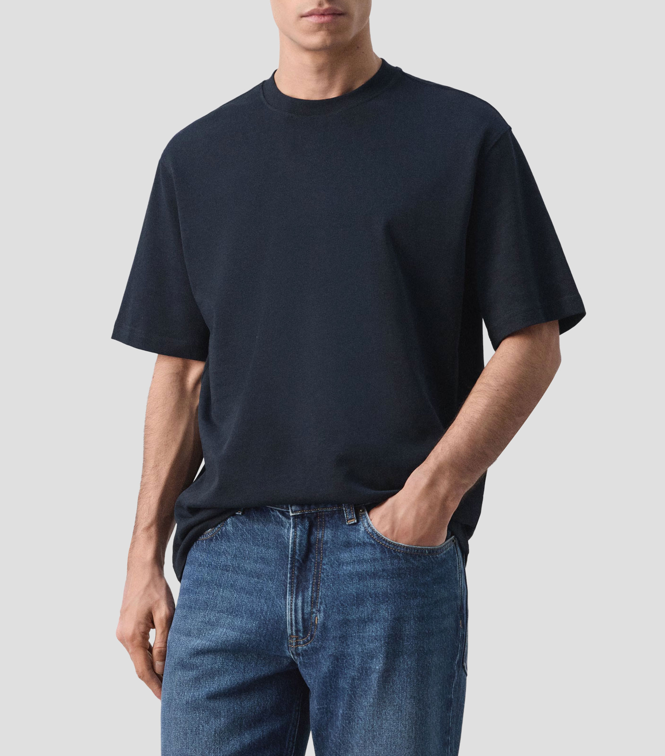 Playera cuello redondo manga corta lisa Hombre