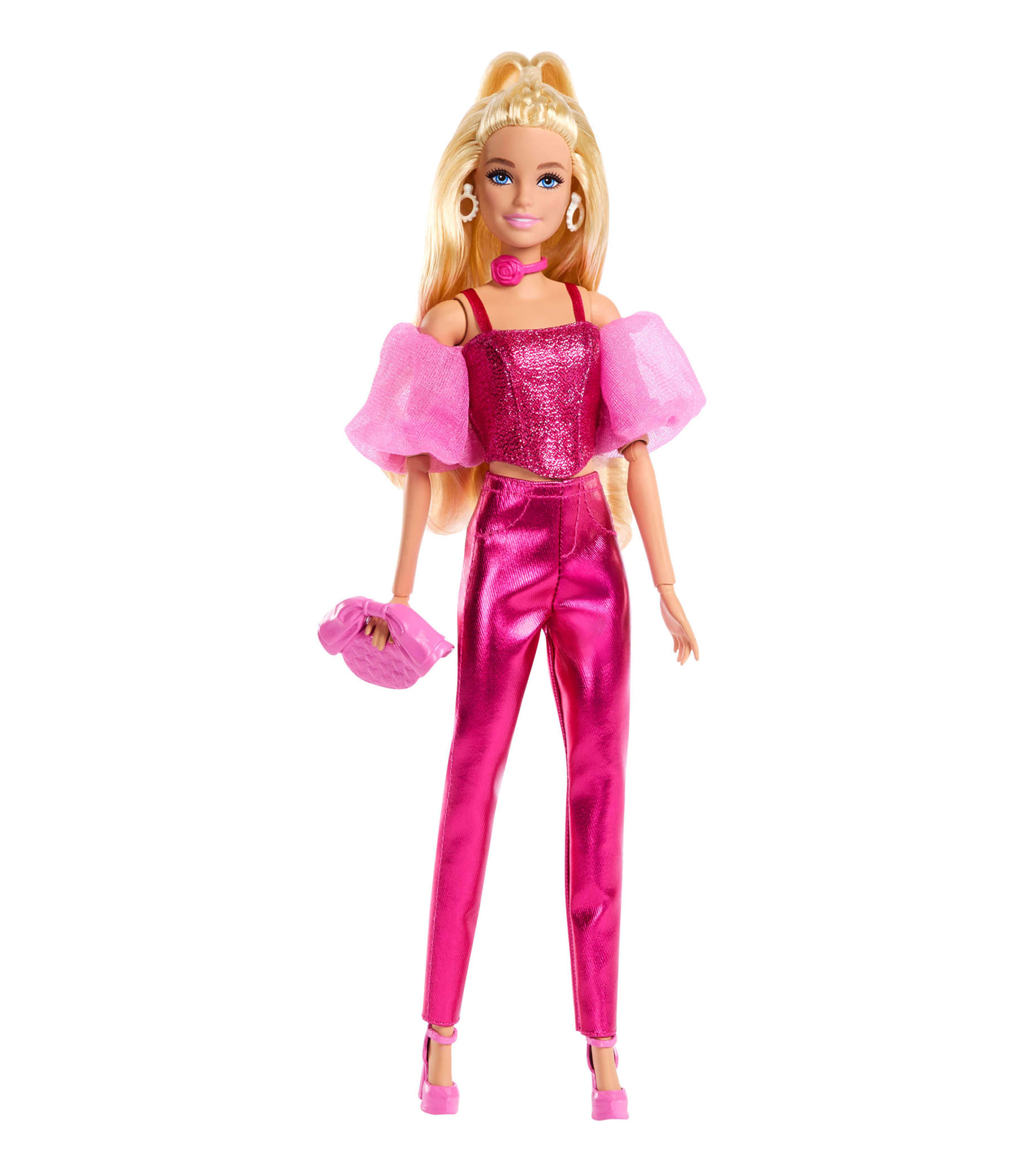 Barbie Fashionista Muñeca con cabello rubio y conjunto rosa