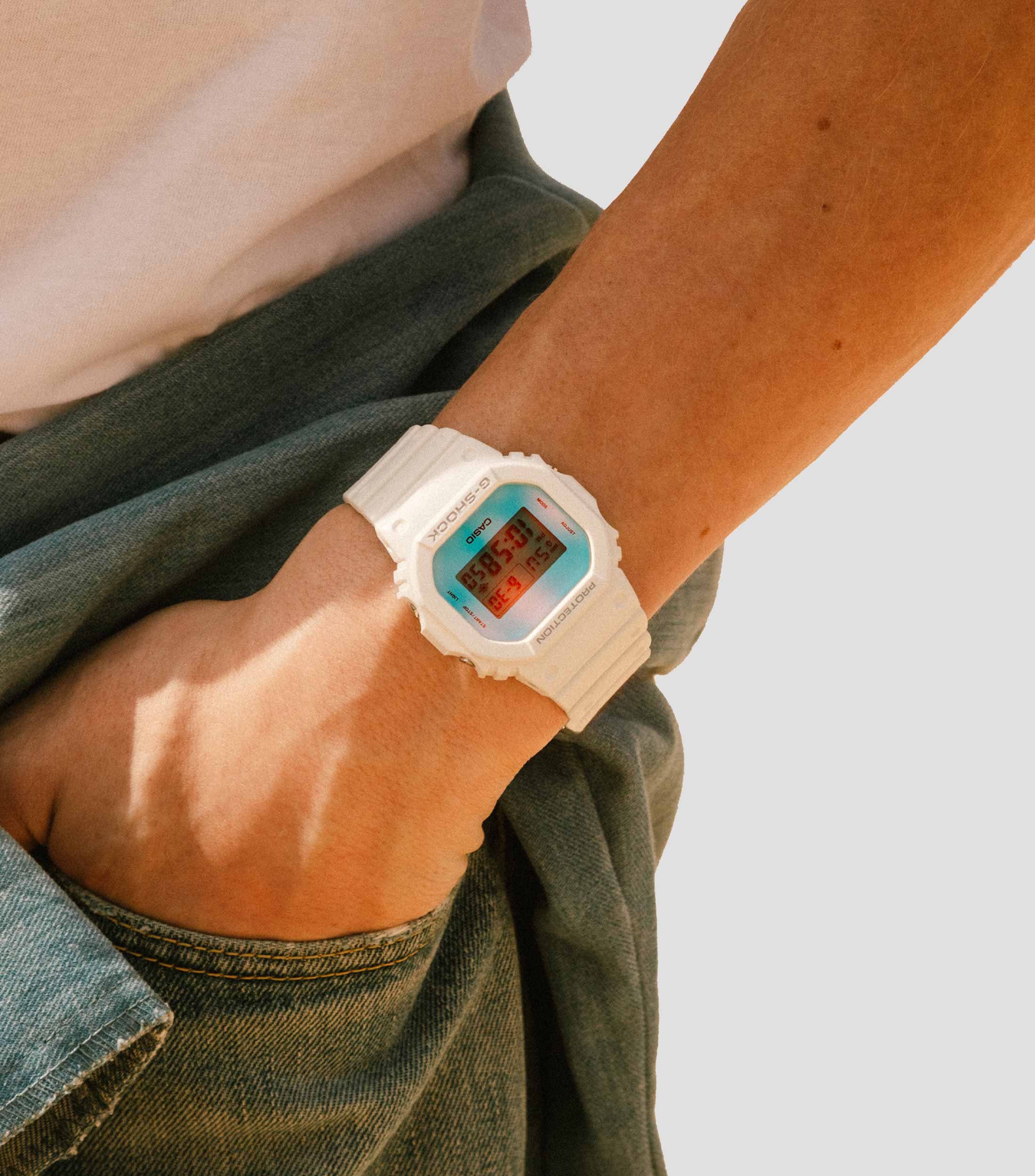 Reloj Digital para Hombre G-Shock Casual Azul, Blanco