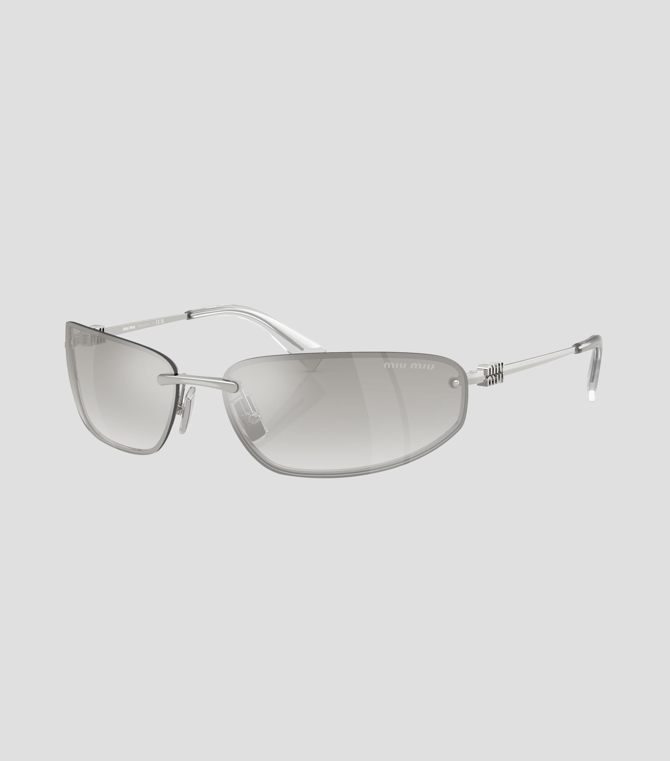 Lentes de sol ovalados plateado Mujer