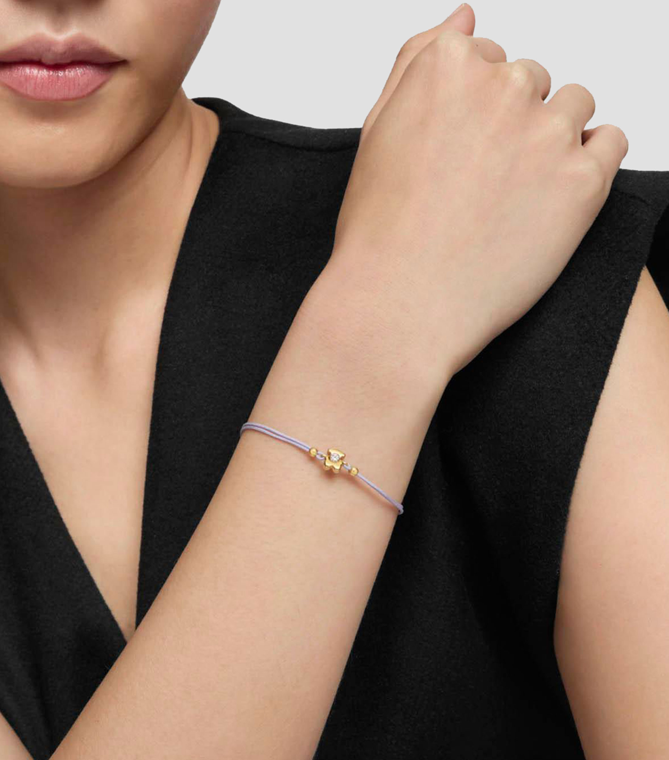 Pulsera en oro con motivo de oso Mujer