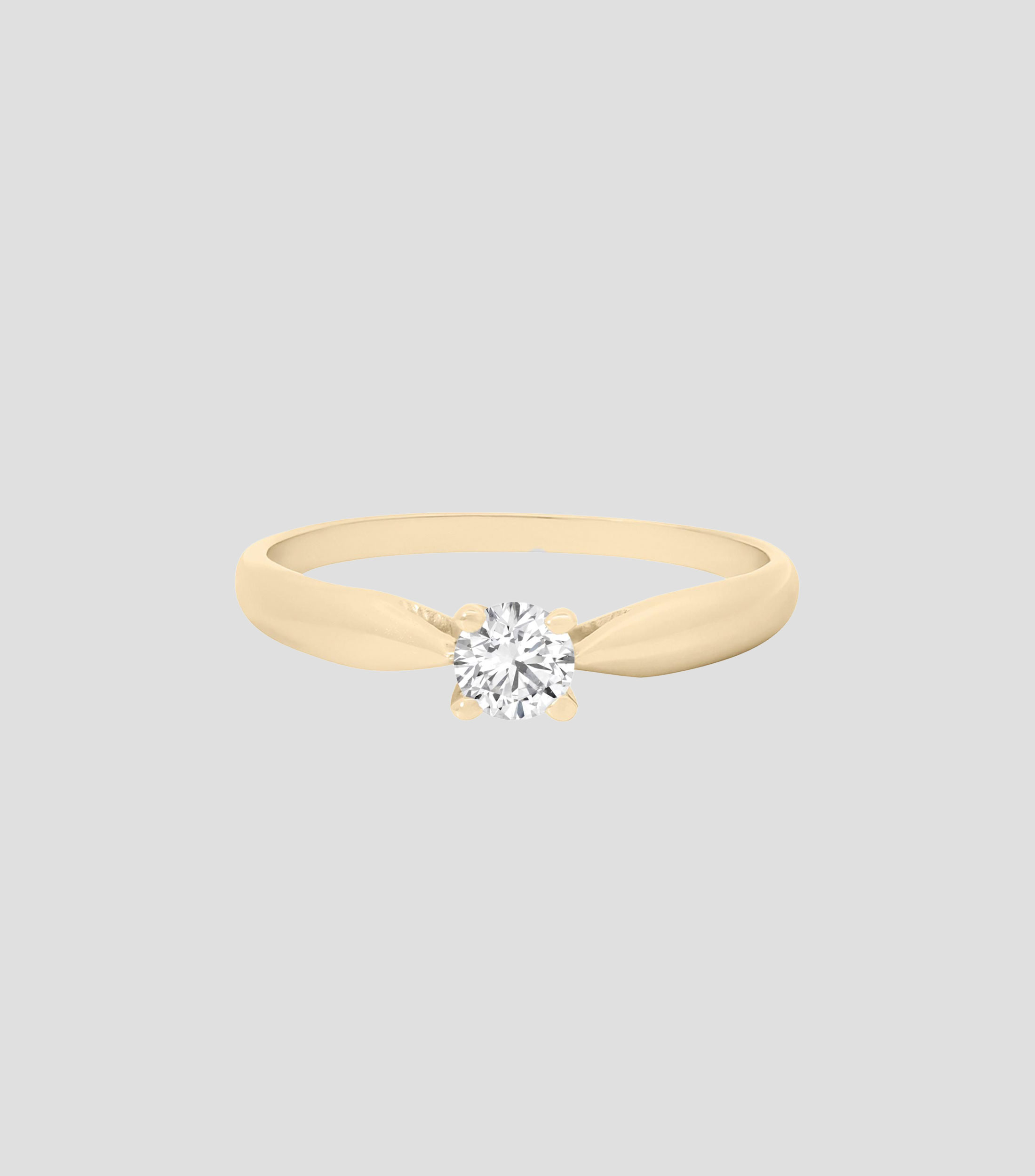 Anillo solitario en oro amarillo 14 kilates con diamante Mujer