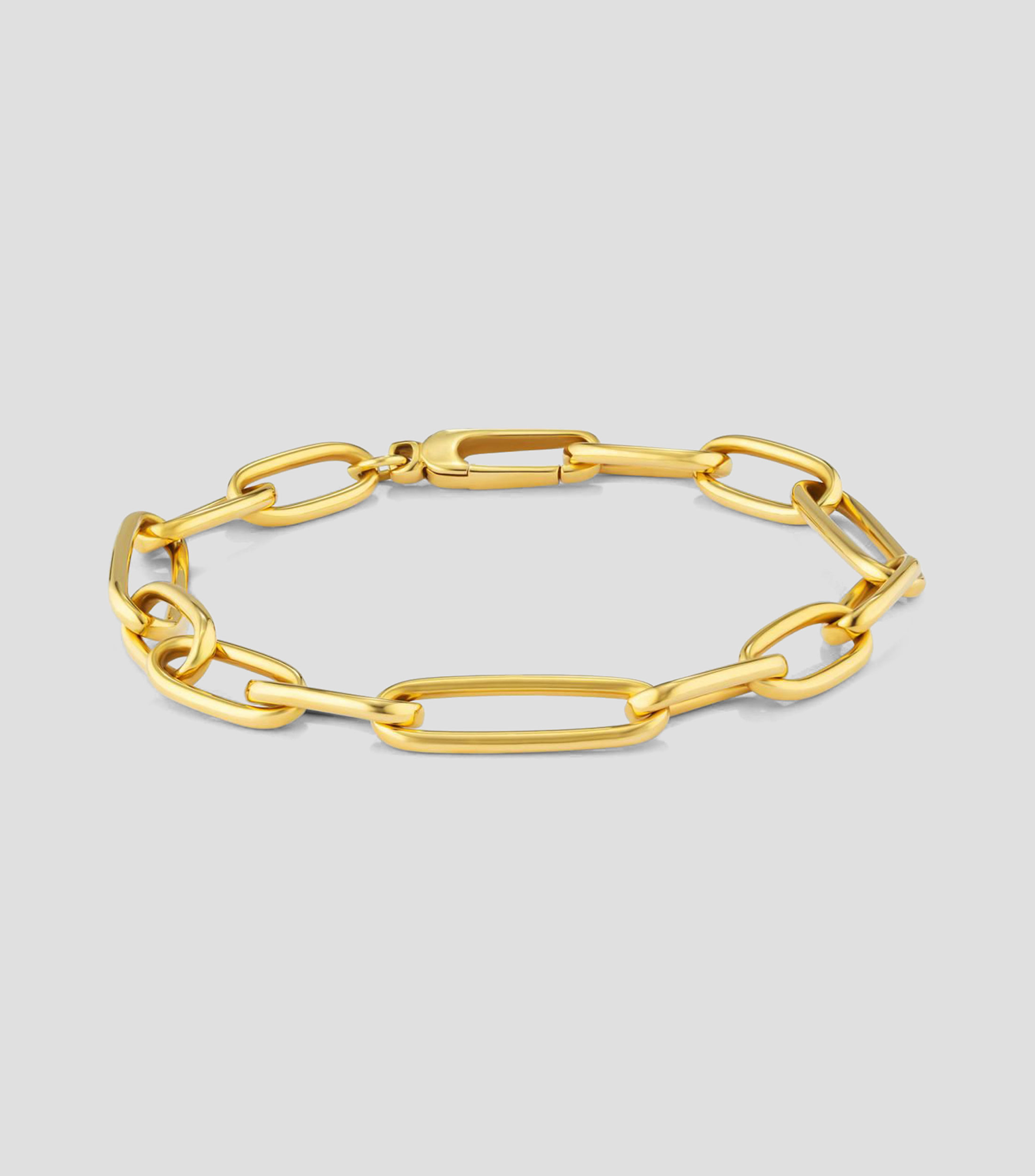 Pulsera en oro amarillo 18 kilates eslabones medianos Suave Mujer