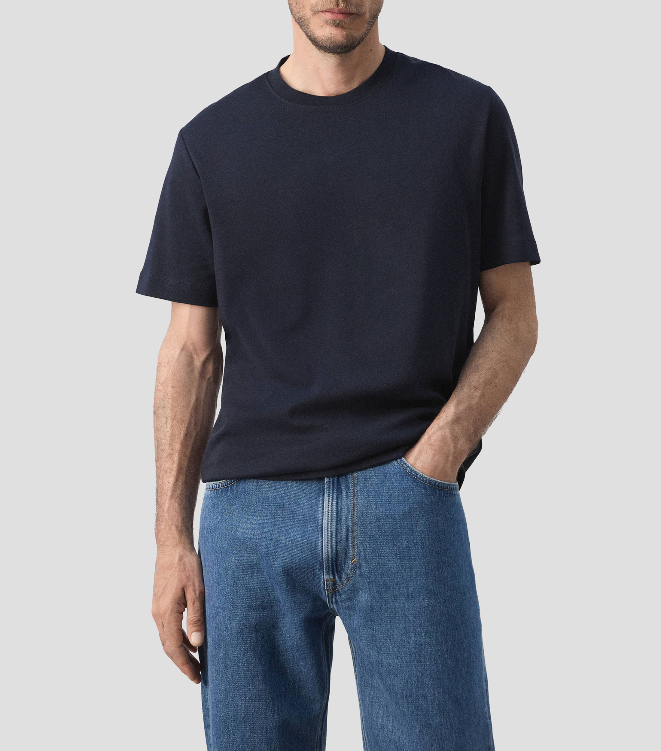 Playera cuello redondo manga corta lisa Hombre