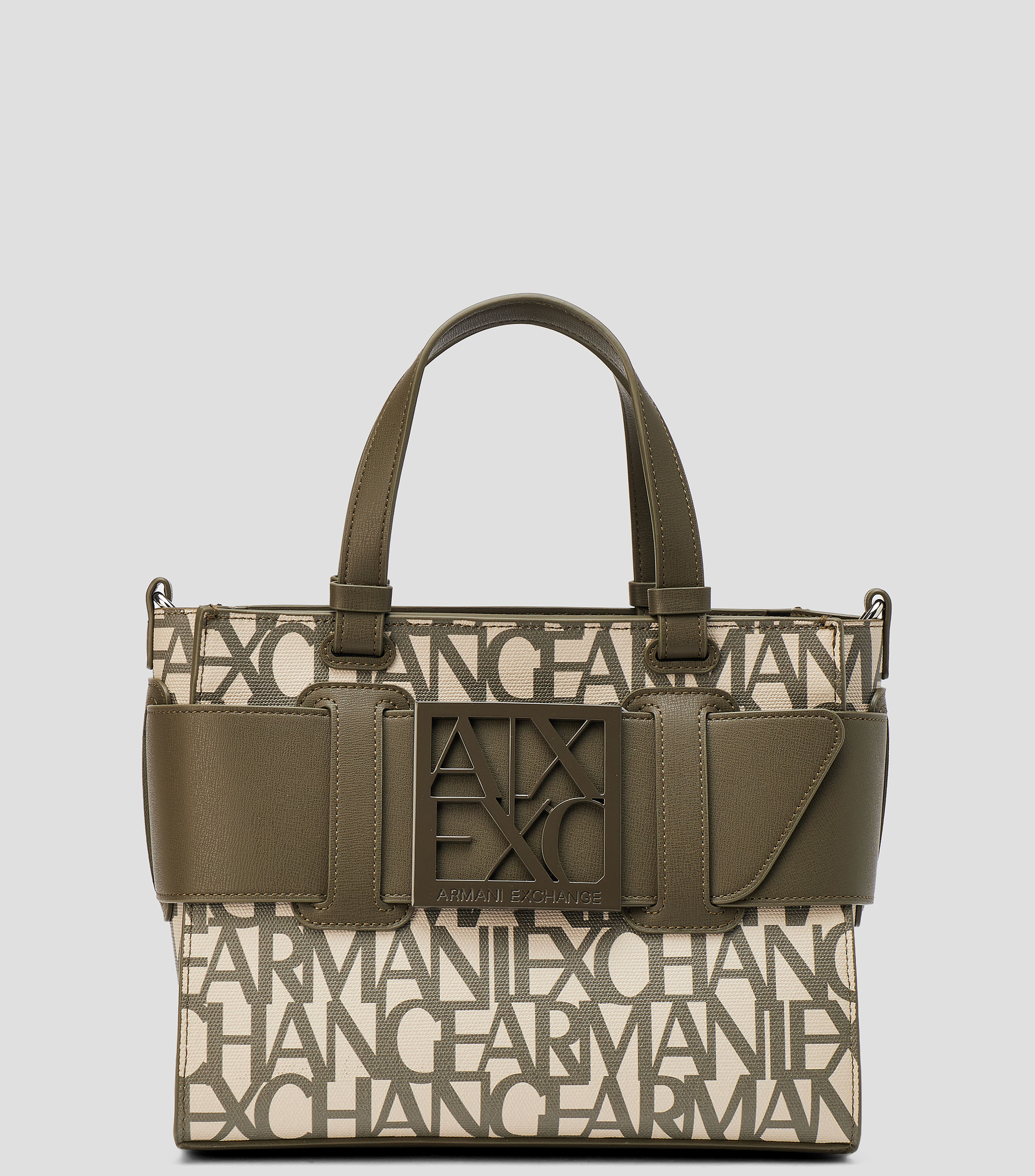 Bolsa tote verde shopping estampada Mujer