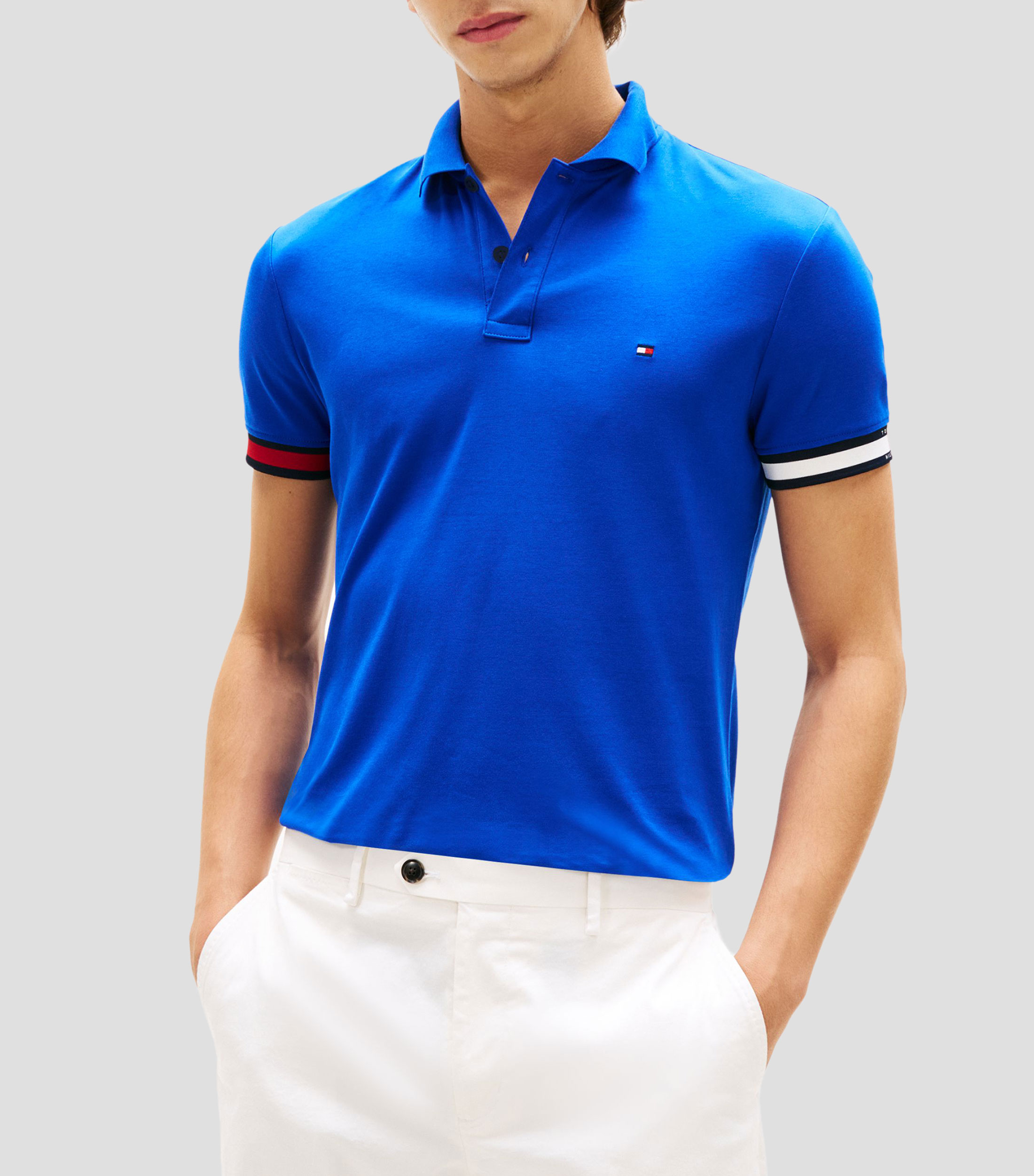 Playera tipo polo manga corta lisa Hombre