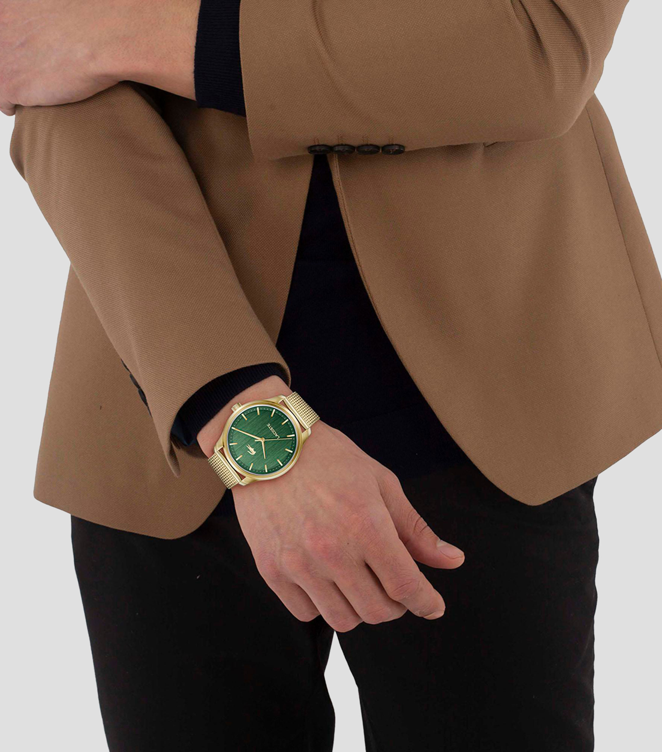 Reloj para Hombre Lisbon casual dorado, verde