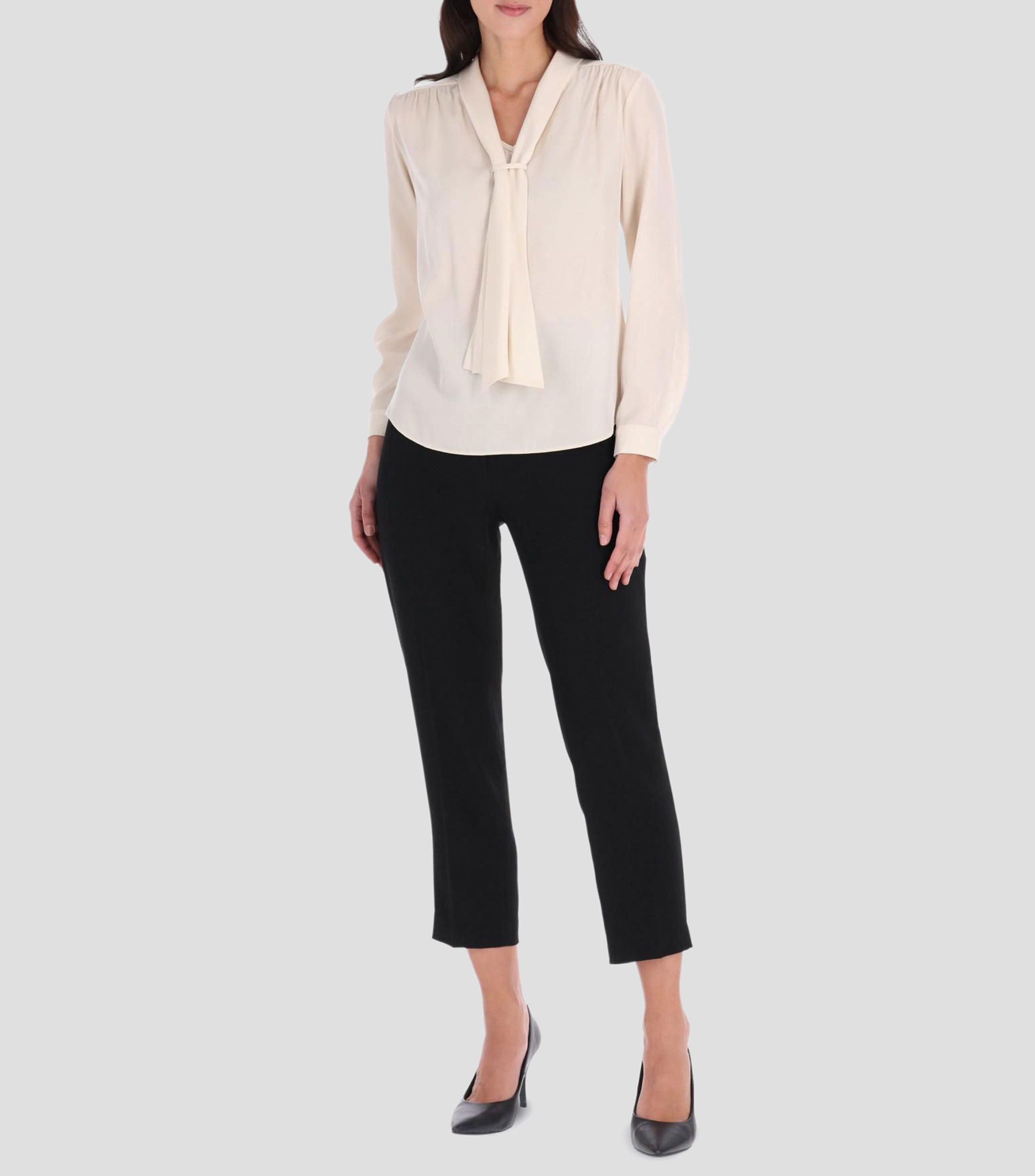 Blusa lisa manga larga Mujer