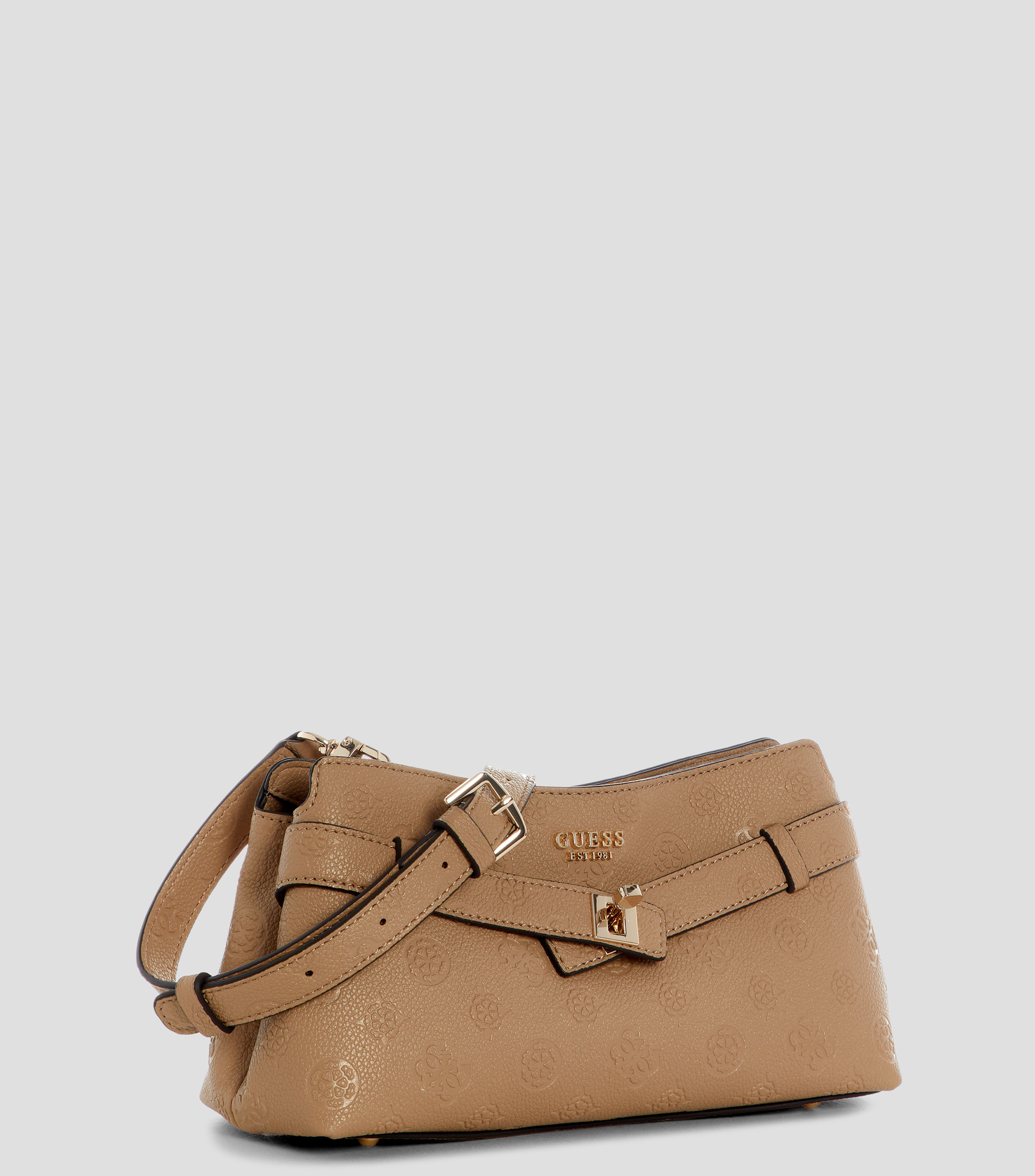 Bolsa crossbody café sólida Mujer