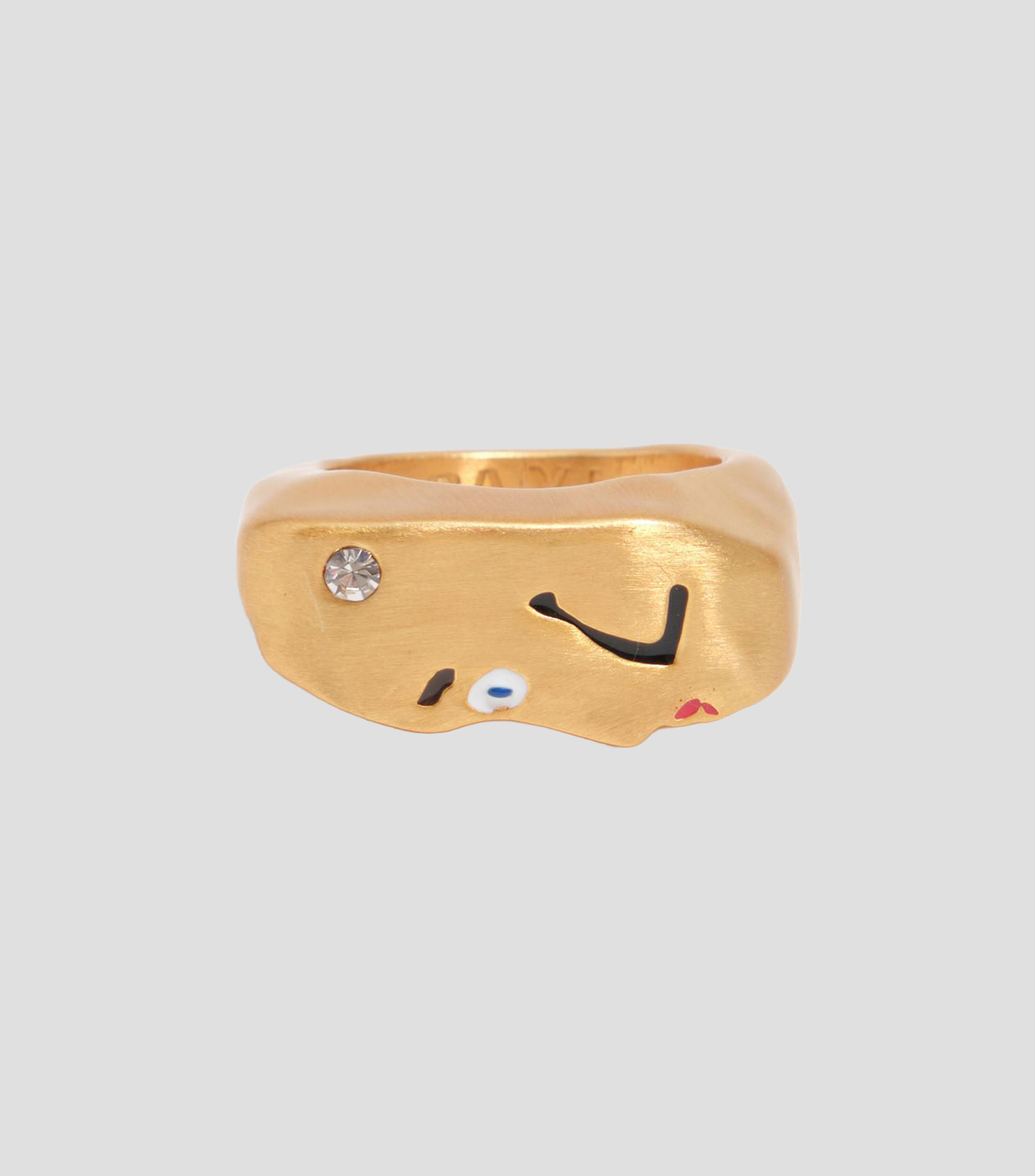 Anillo cara y cristal mate Mujer