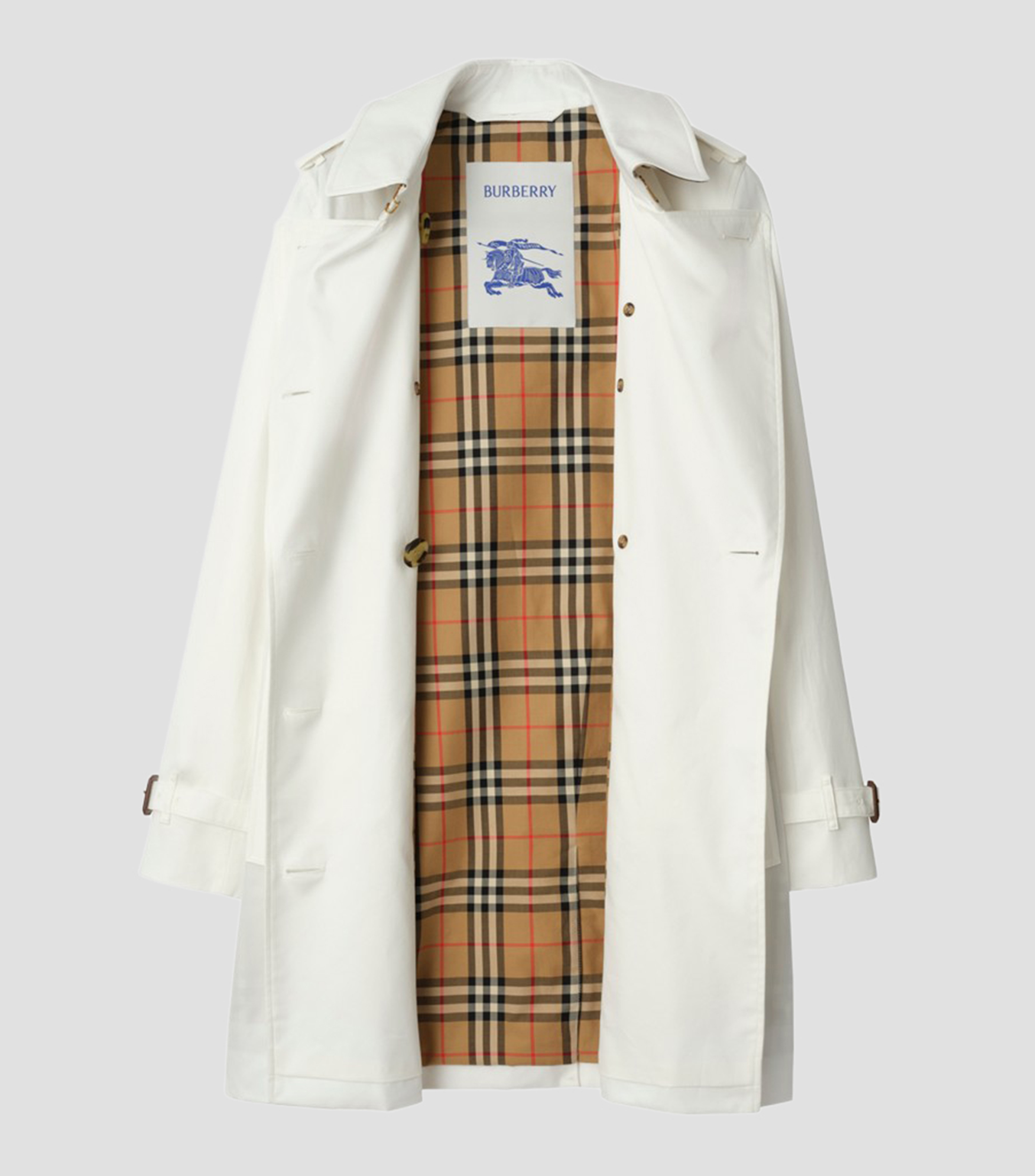 Gabardina midi estilo trench coat con botones y cinta Mujer