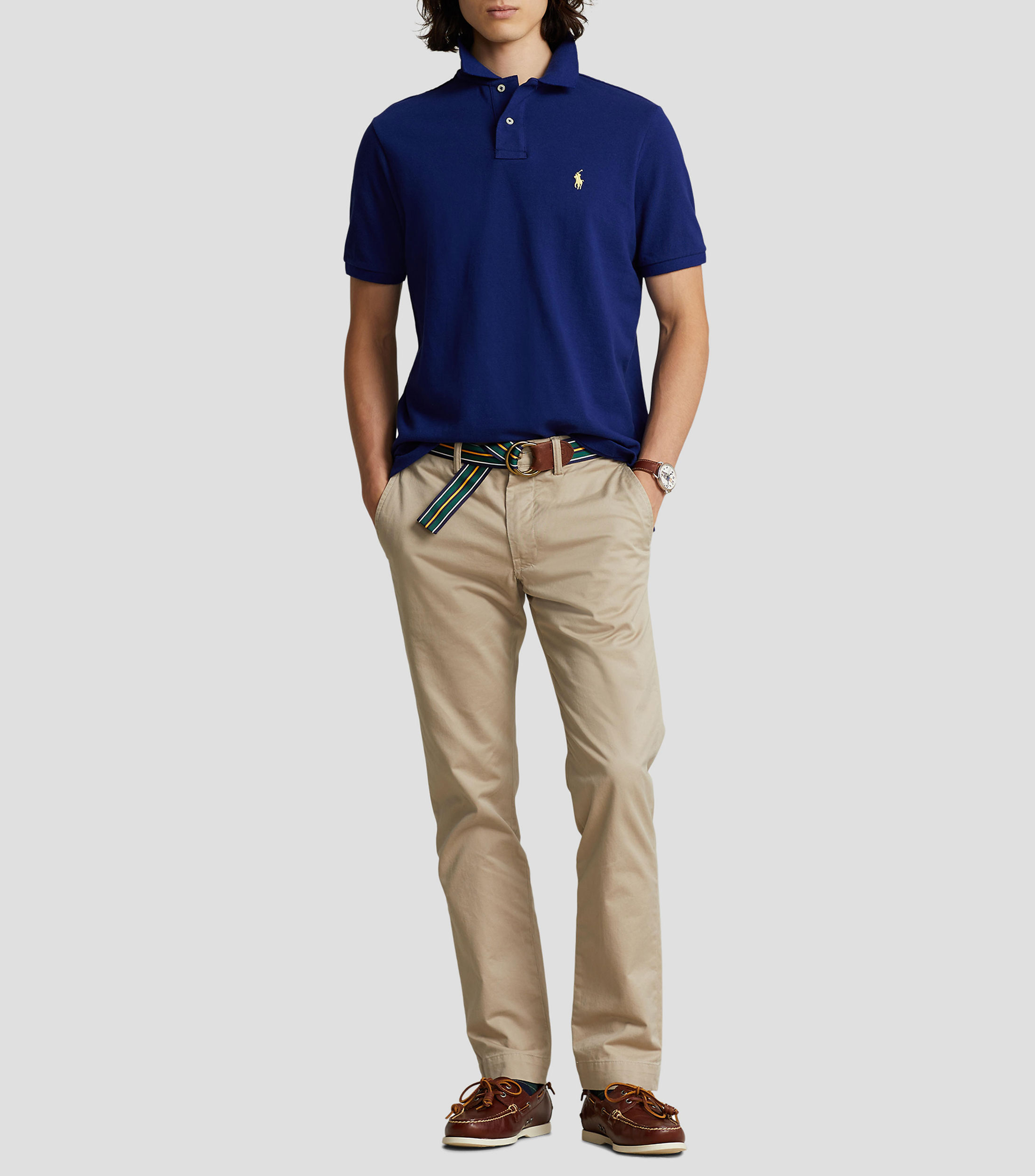 Playera tipo polo manga corta diseño sólido Hombre
