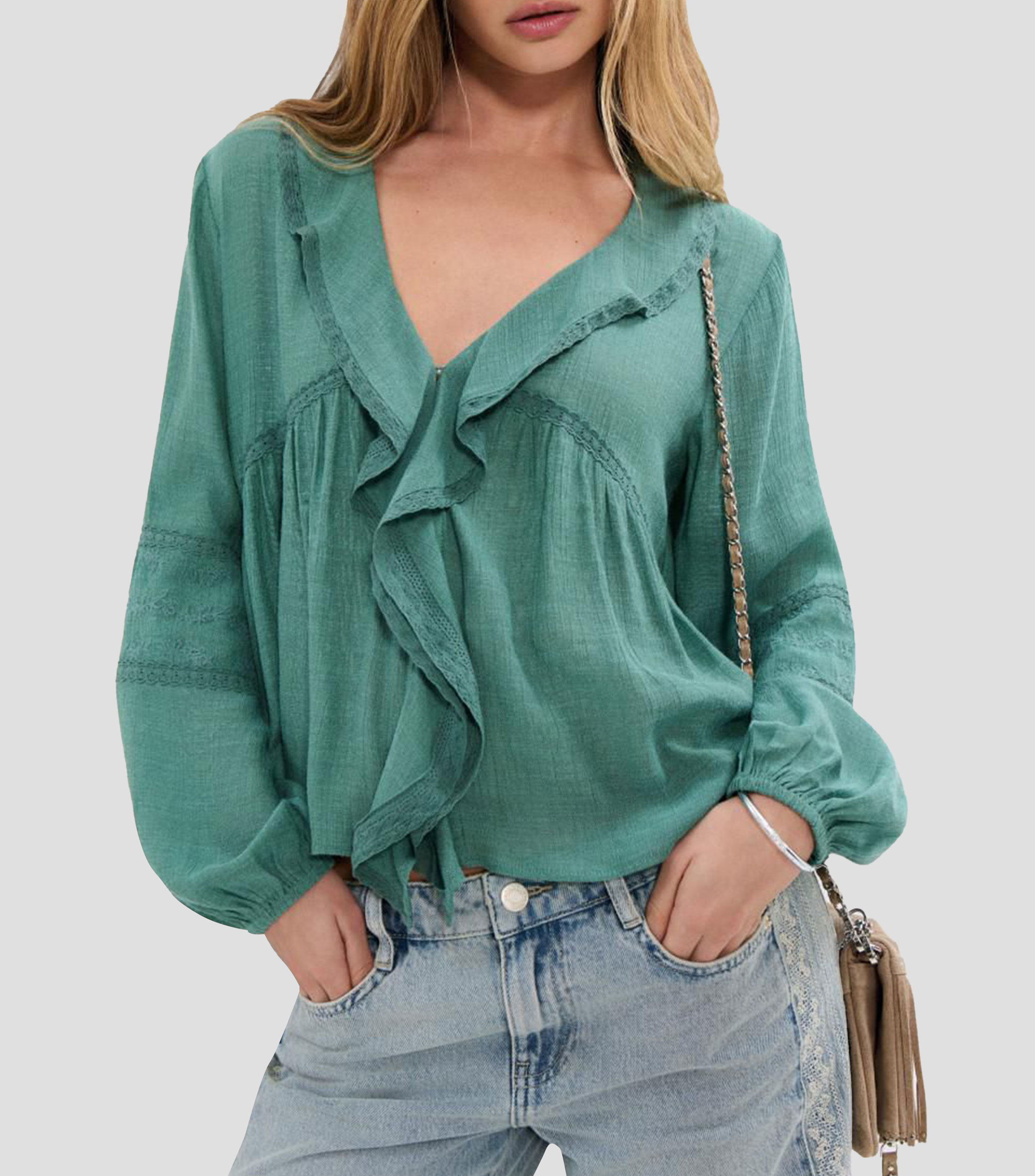 Blusa Tabata liso manga larga Mujer