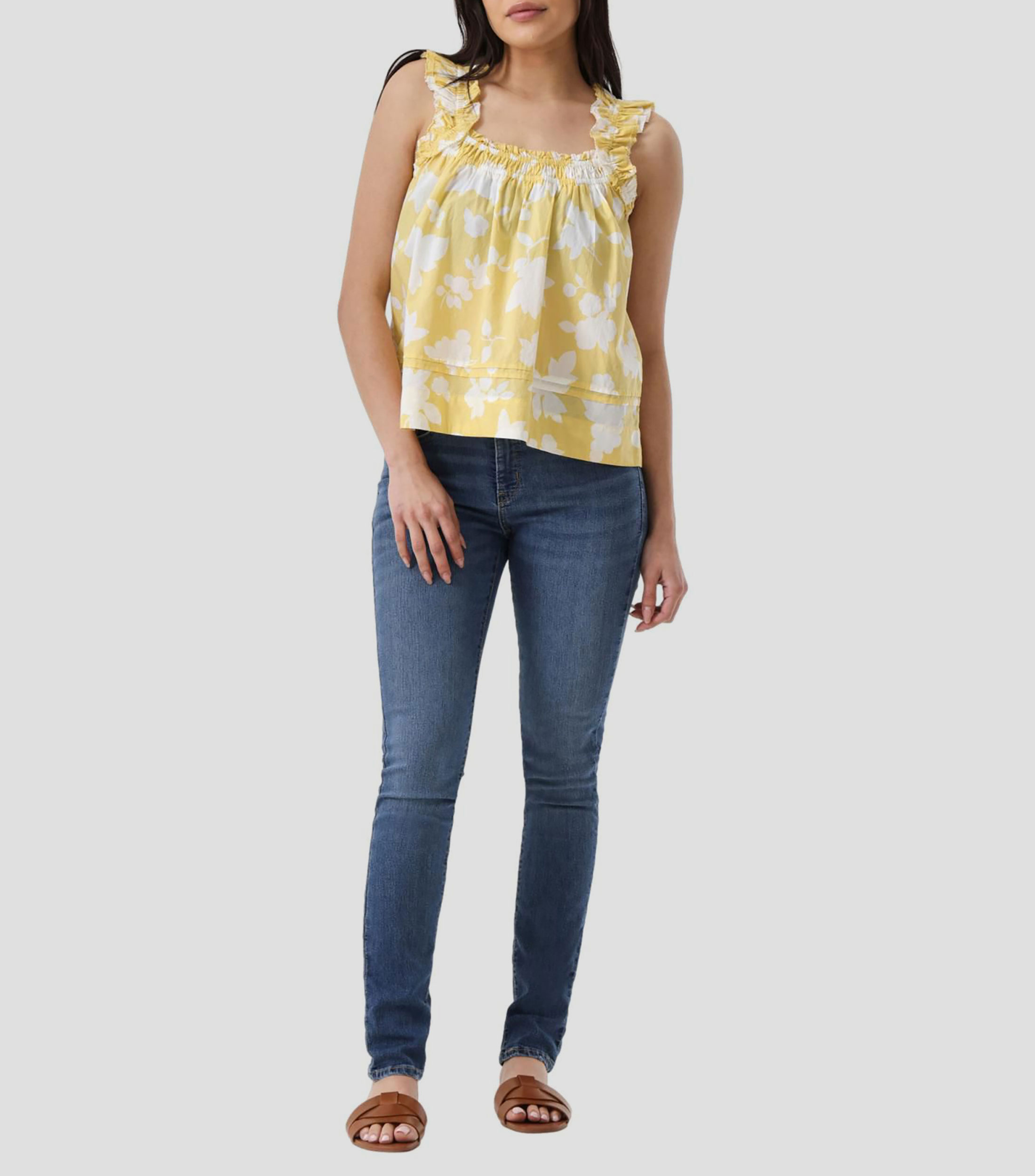 Blusa estampada sin mangas Mujer