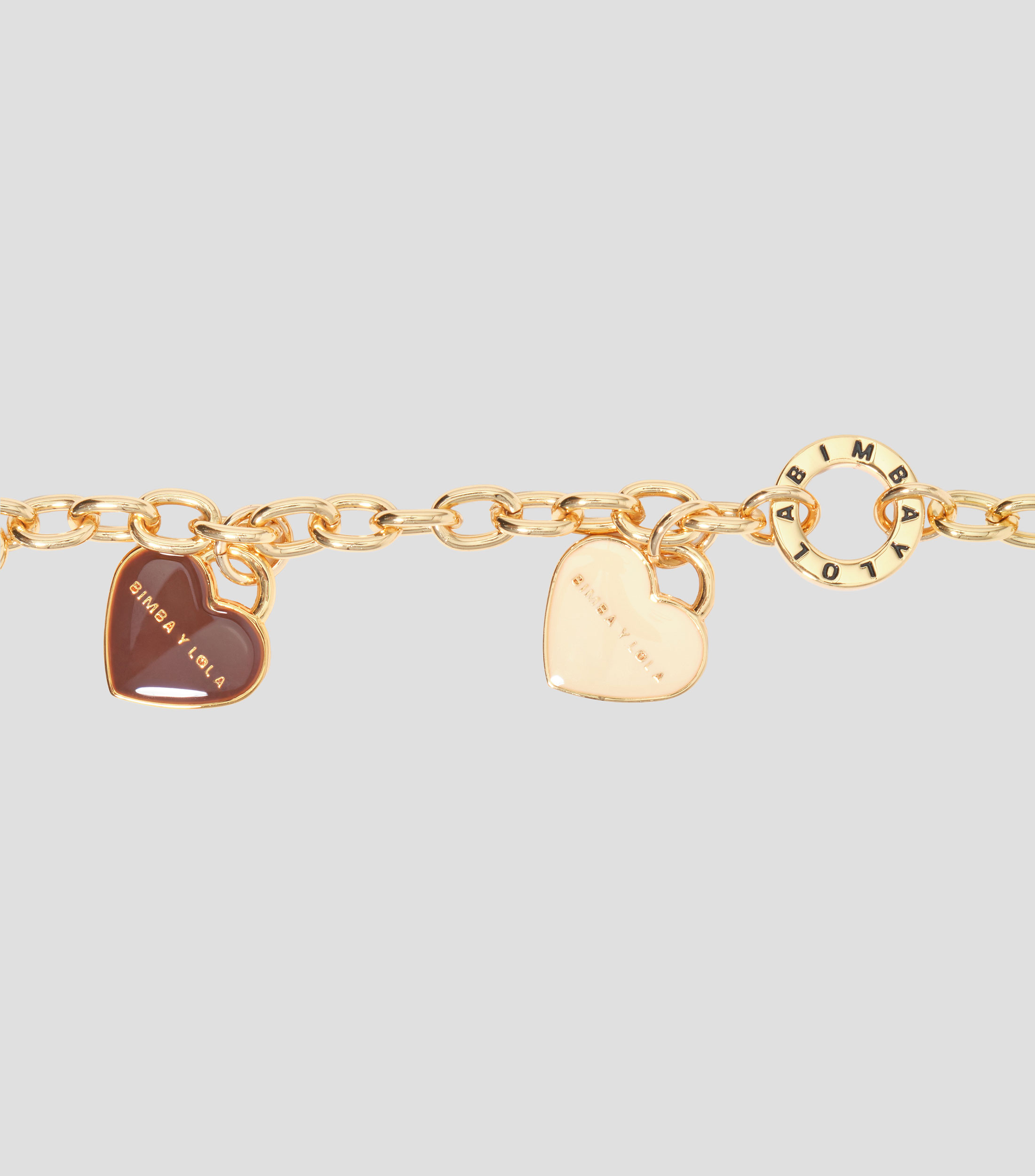 Collar cadena dorada con logos corazón Mujer