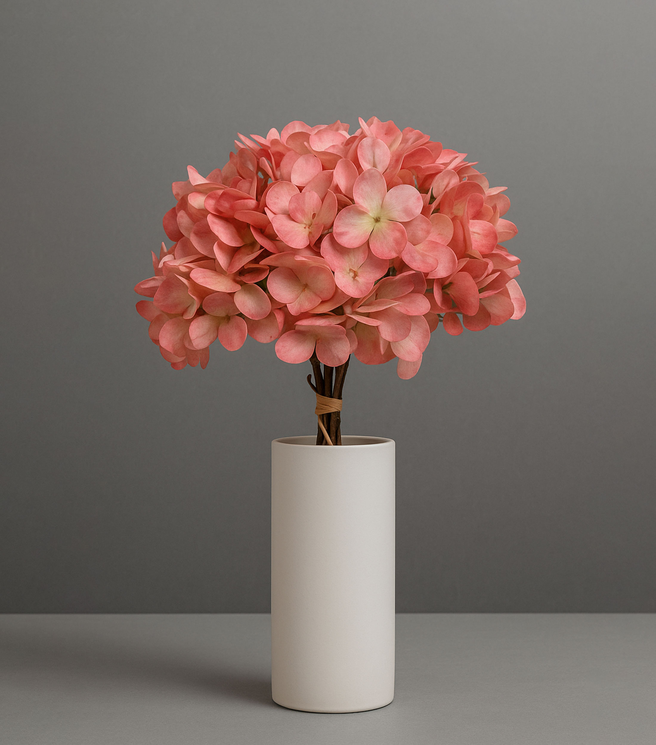 Ramo de Flores Decorativo Hortensia Malva Rosa