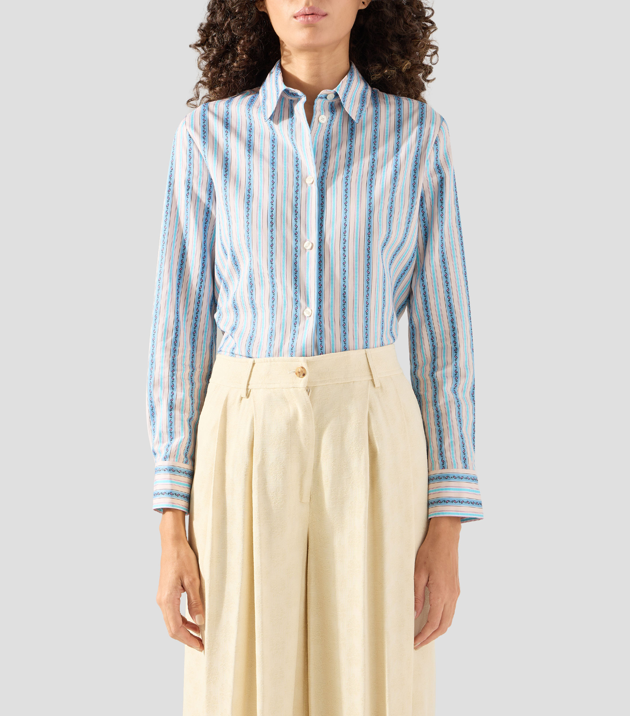 Camisa estampada con manga larga Mujer