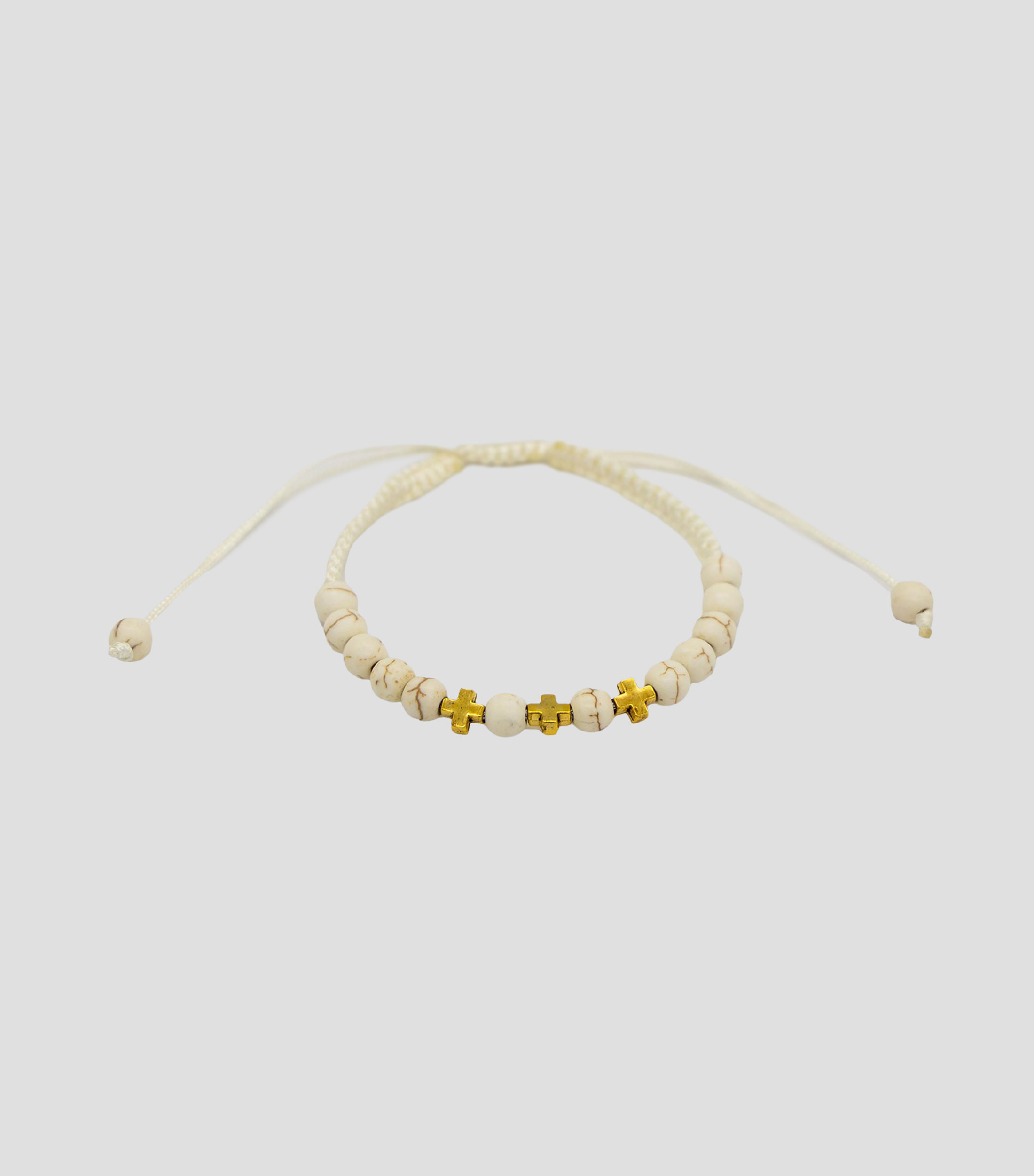 Pulsera con cuentas y cruces Mujer