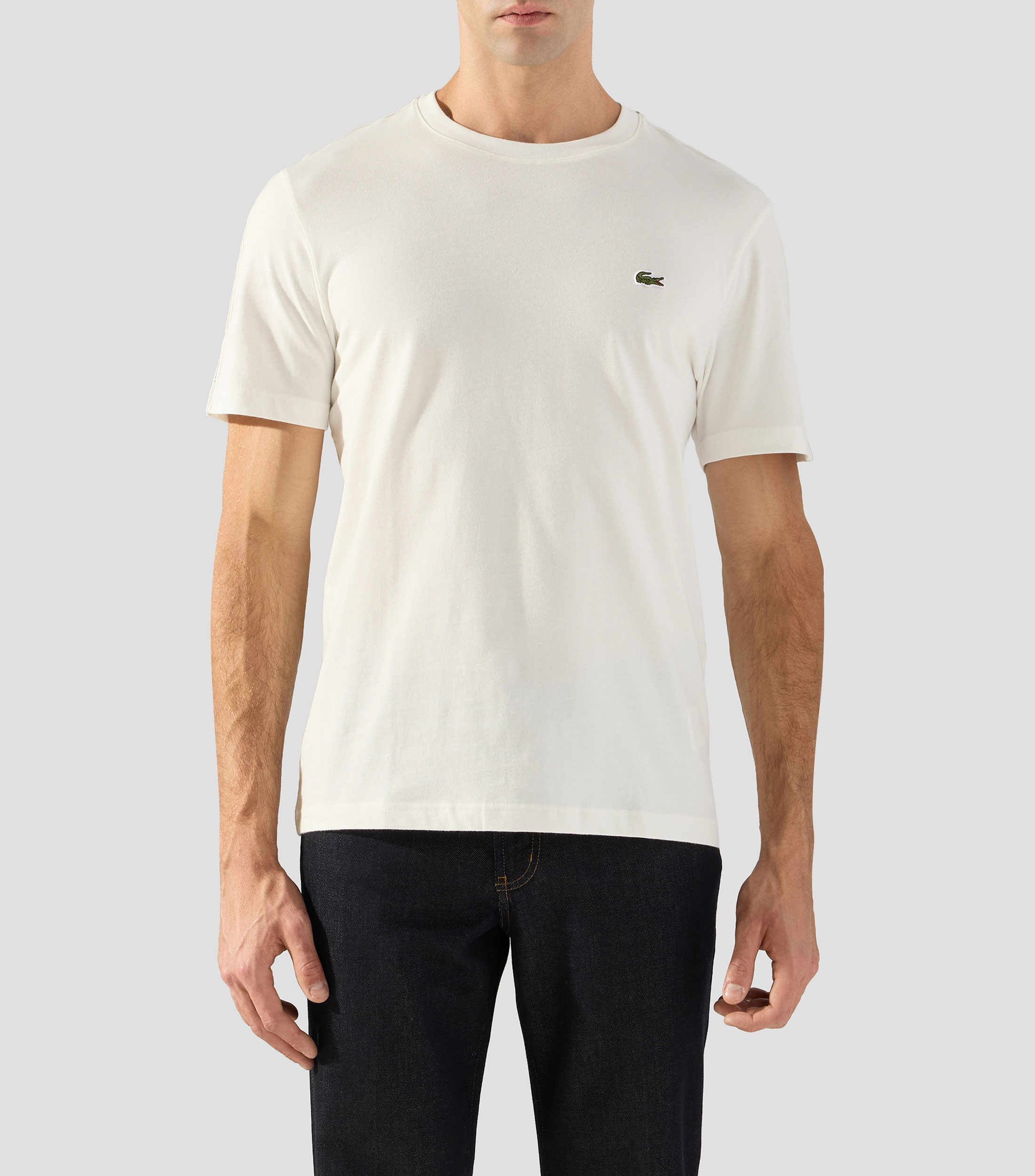Playera de cuello redondo con manga corta lisa Hombre