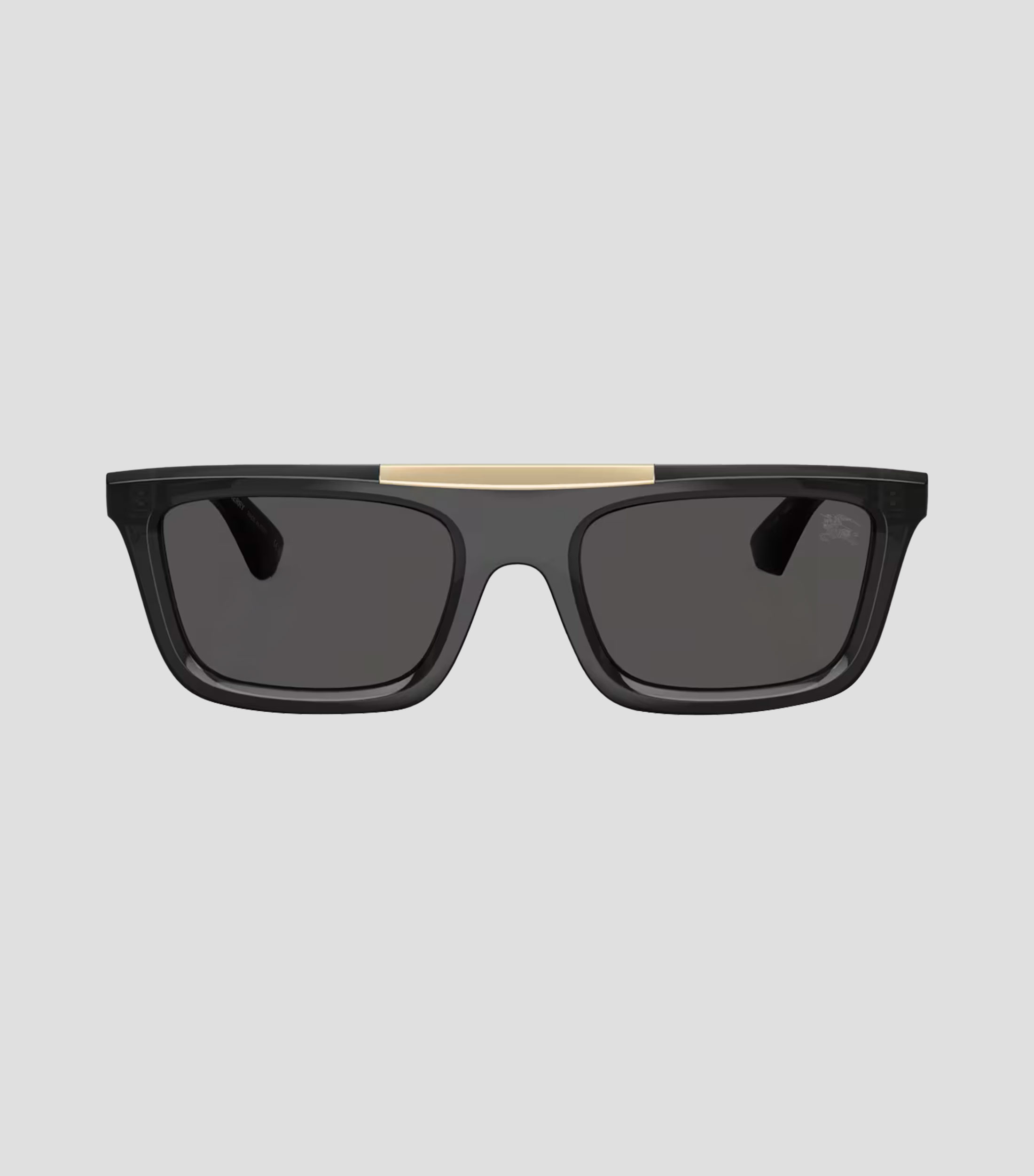 Lentes de sol rectangular gris obscuro Hombre