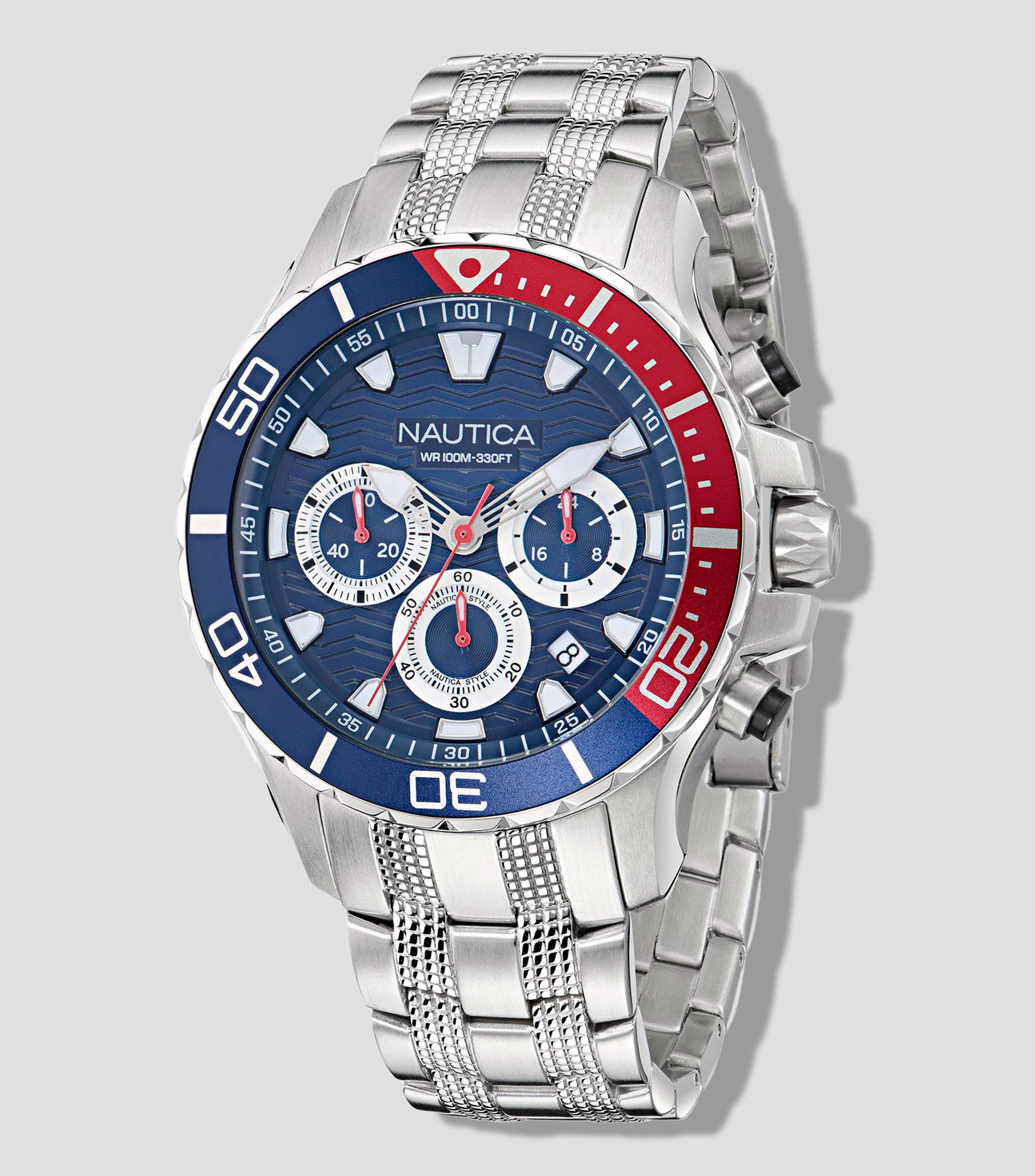 Reloj para Hombre Crono Casual Azul, Plateado