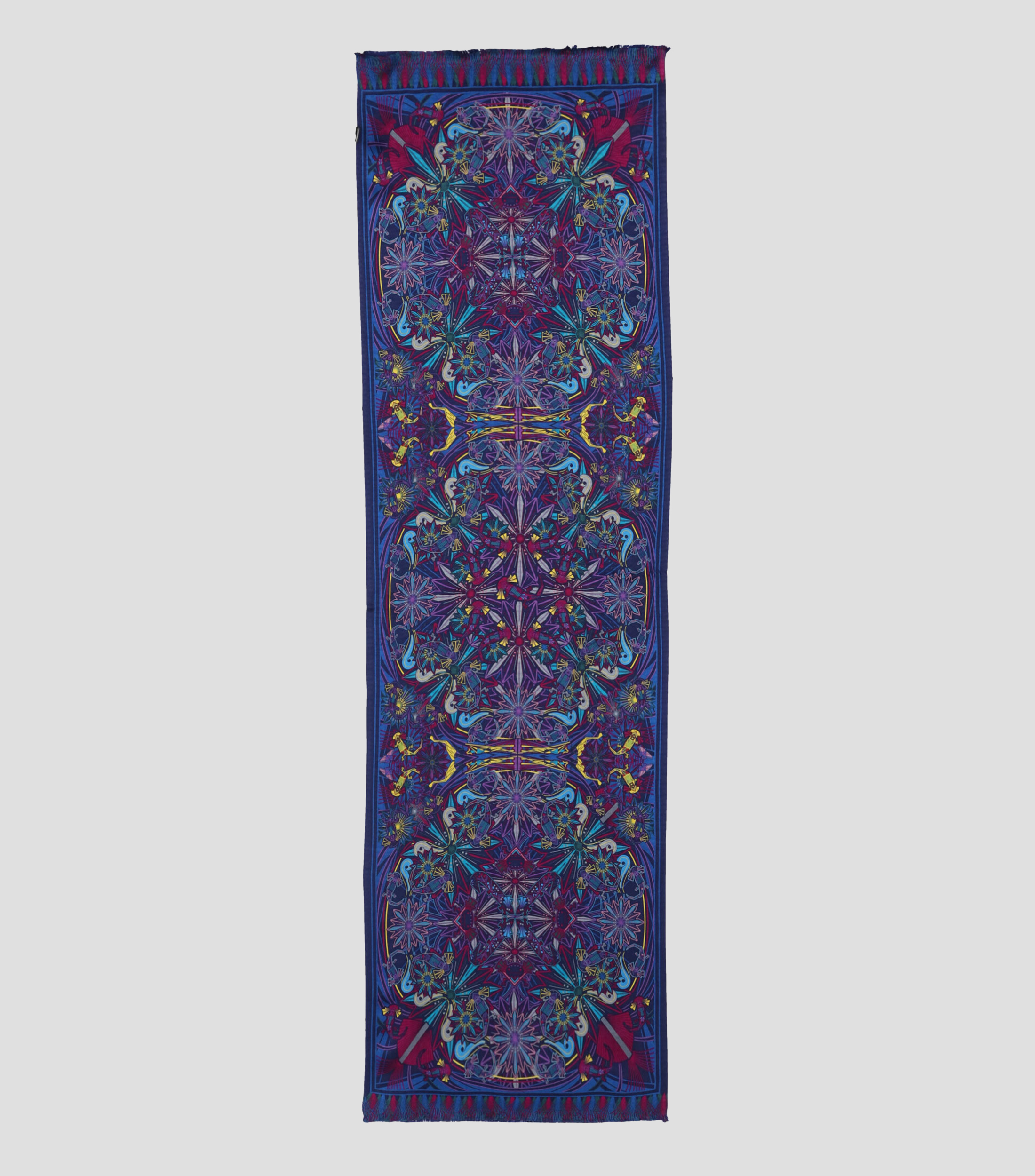 Chalina morada con azul estampada Mujer