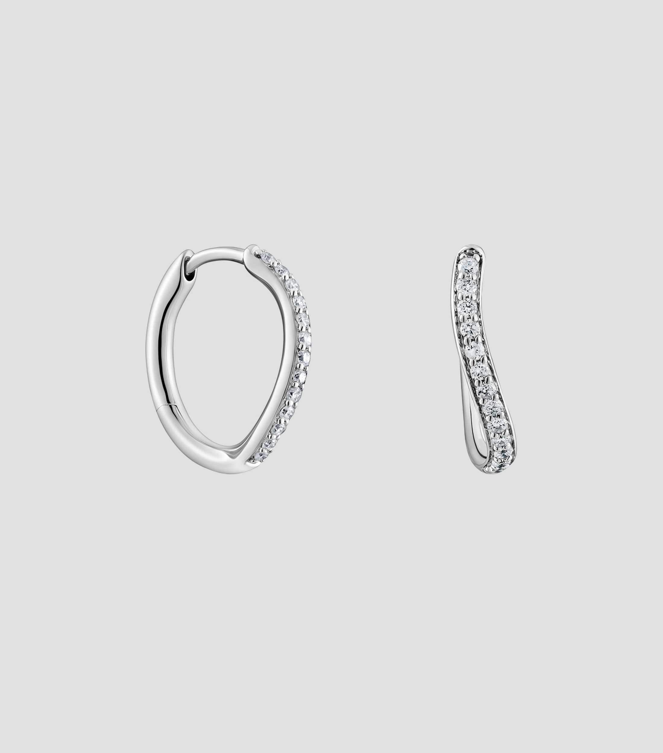 Aretes en Oro blanco de 18 Kilates Hav con diamantes Mujer