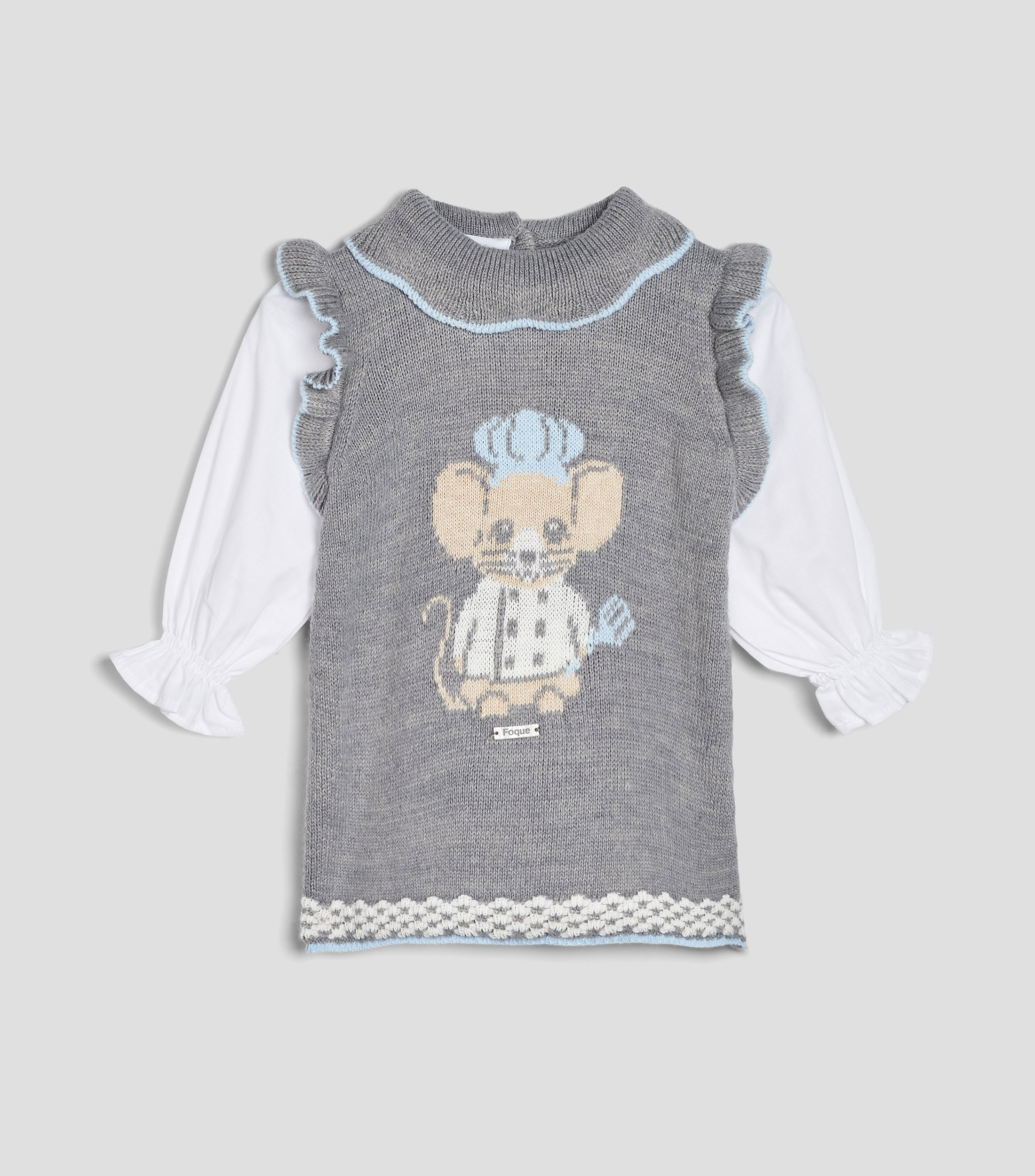 Vestido manga larga estampado Bebé