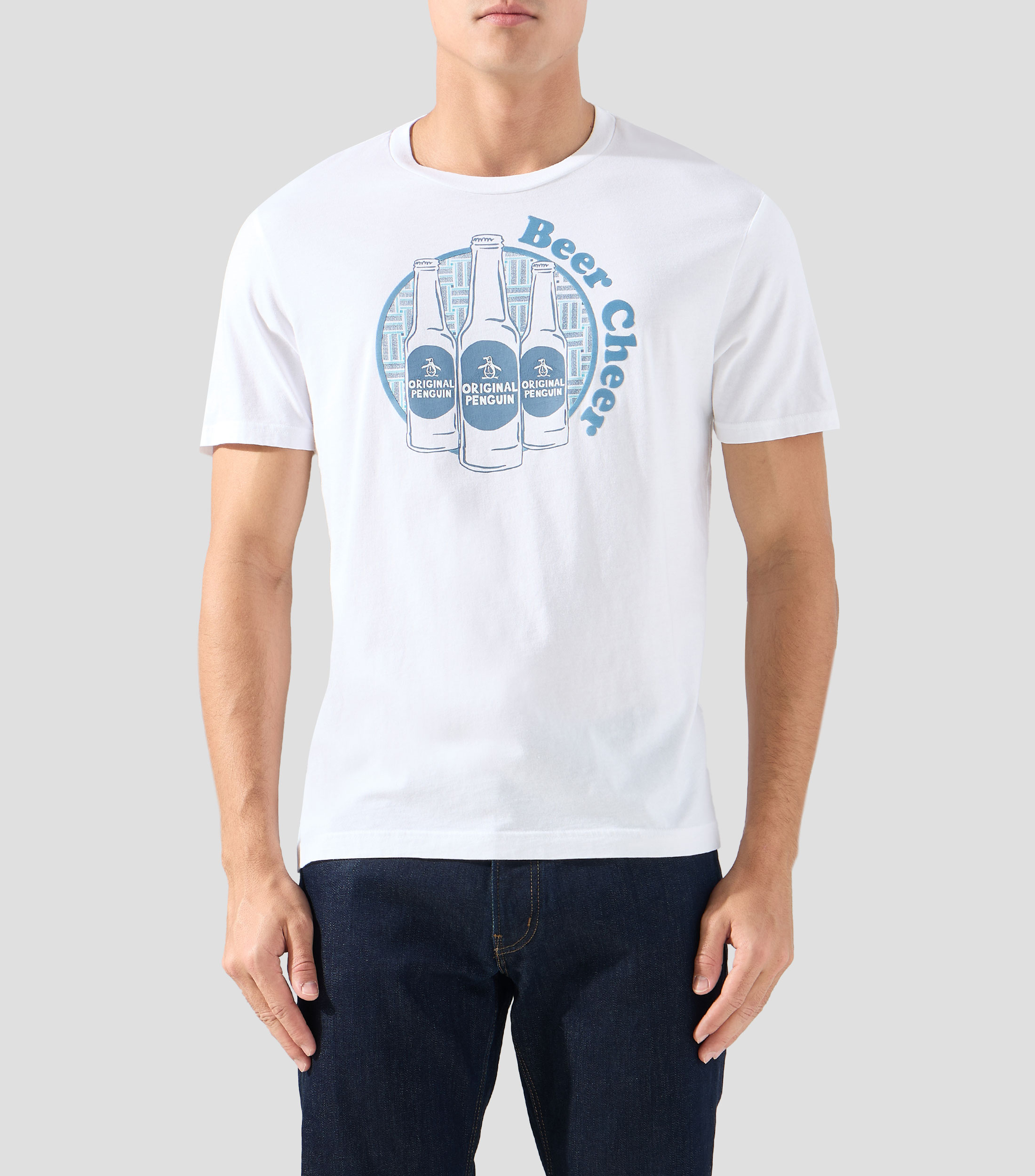 Playera cuello redondo manga corta estampada Hombre