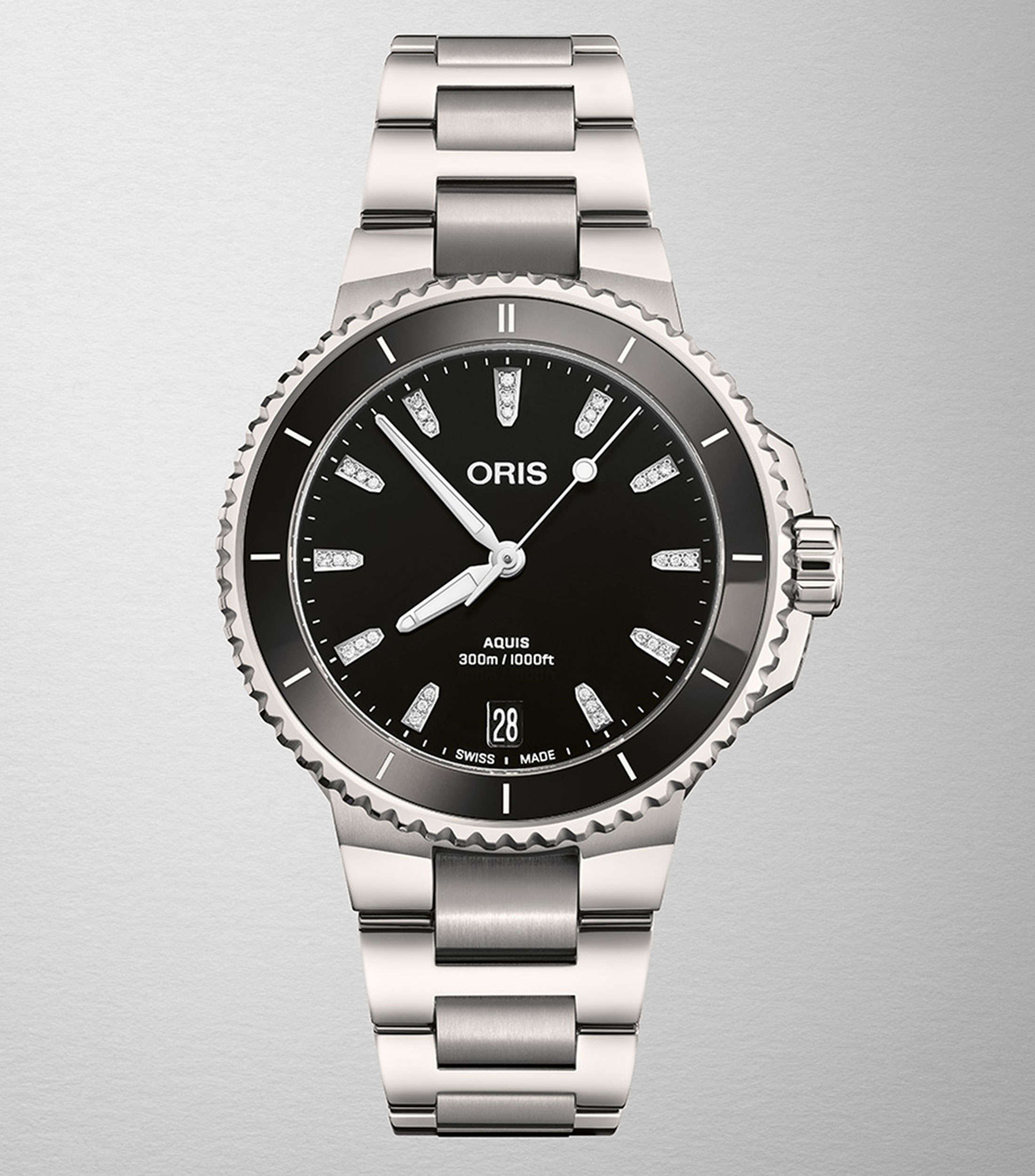 Reloj Mujer Deportivo, Negro, Plateado