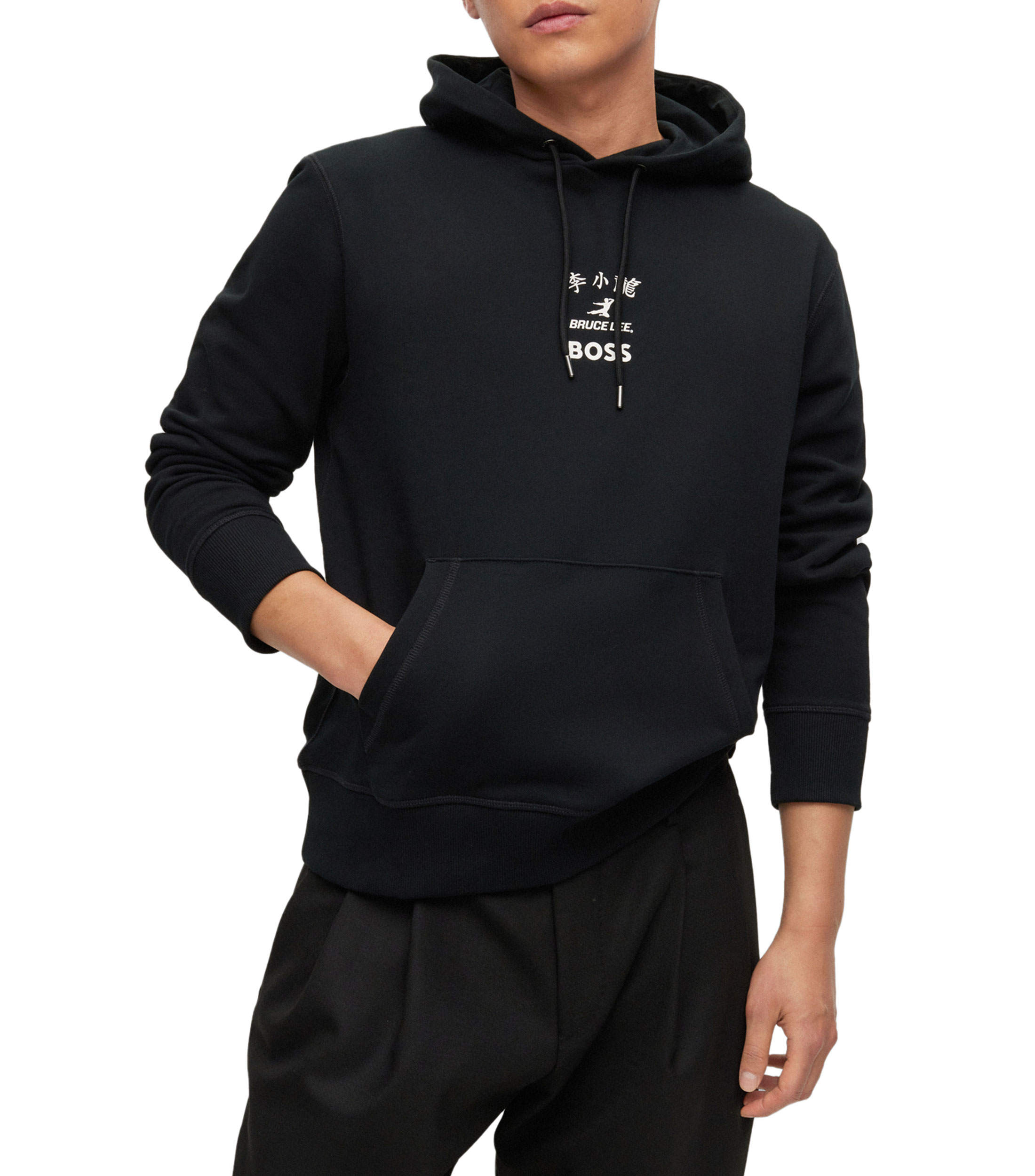 Boss: Sudadera con capucha BOSS x Bruce Lee con ilustración