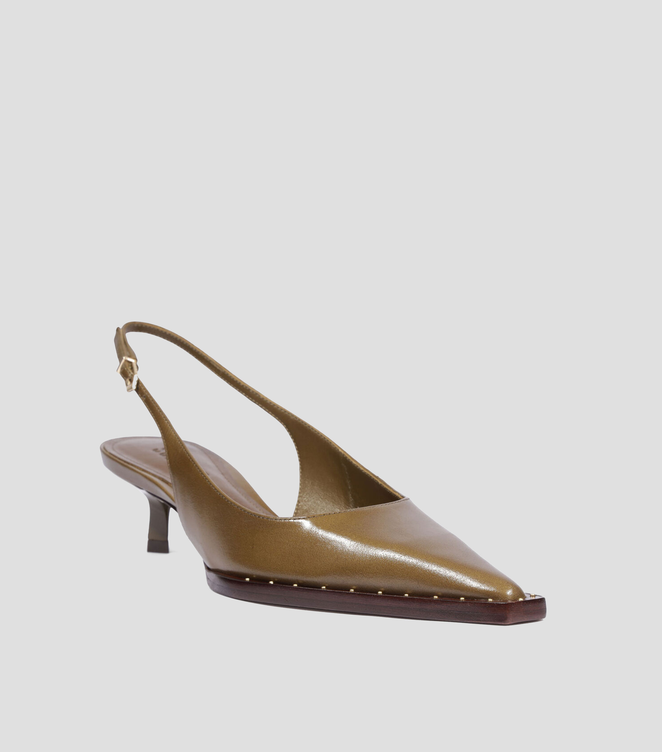 Zapatillas con tacón bajo delgado Mujer