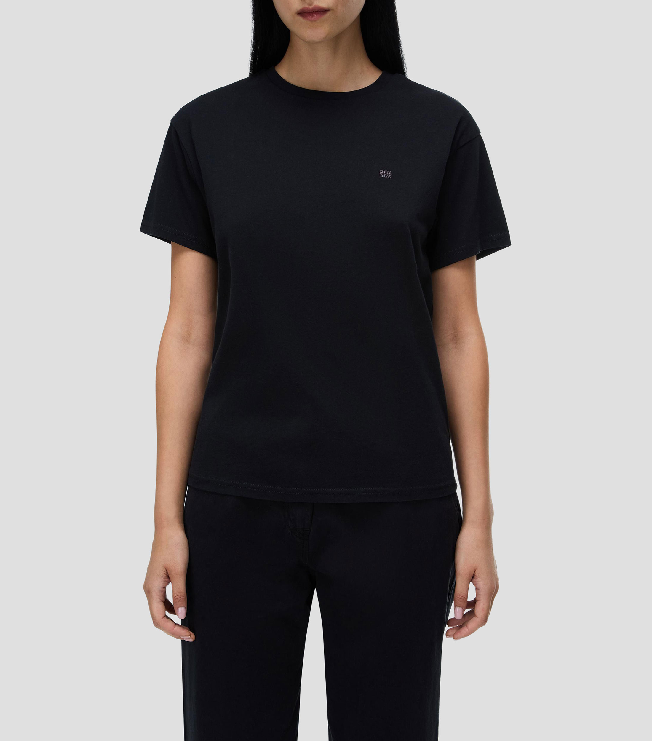 Playera cuello redondo manga corta Aurora lisa Mujer