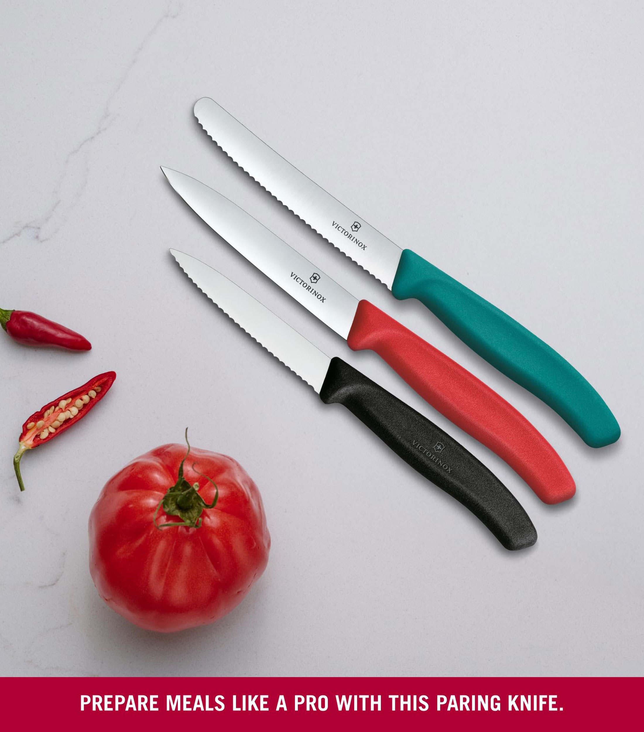 Set de cuchillos mondadores 3 piezas Swiss Classic en acero inoxidable