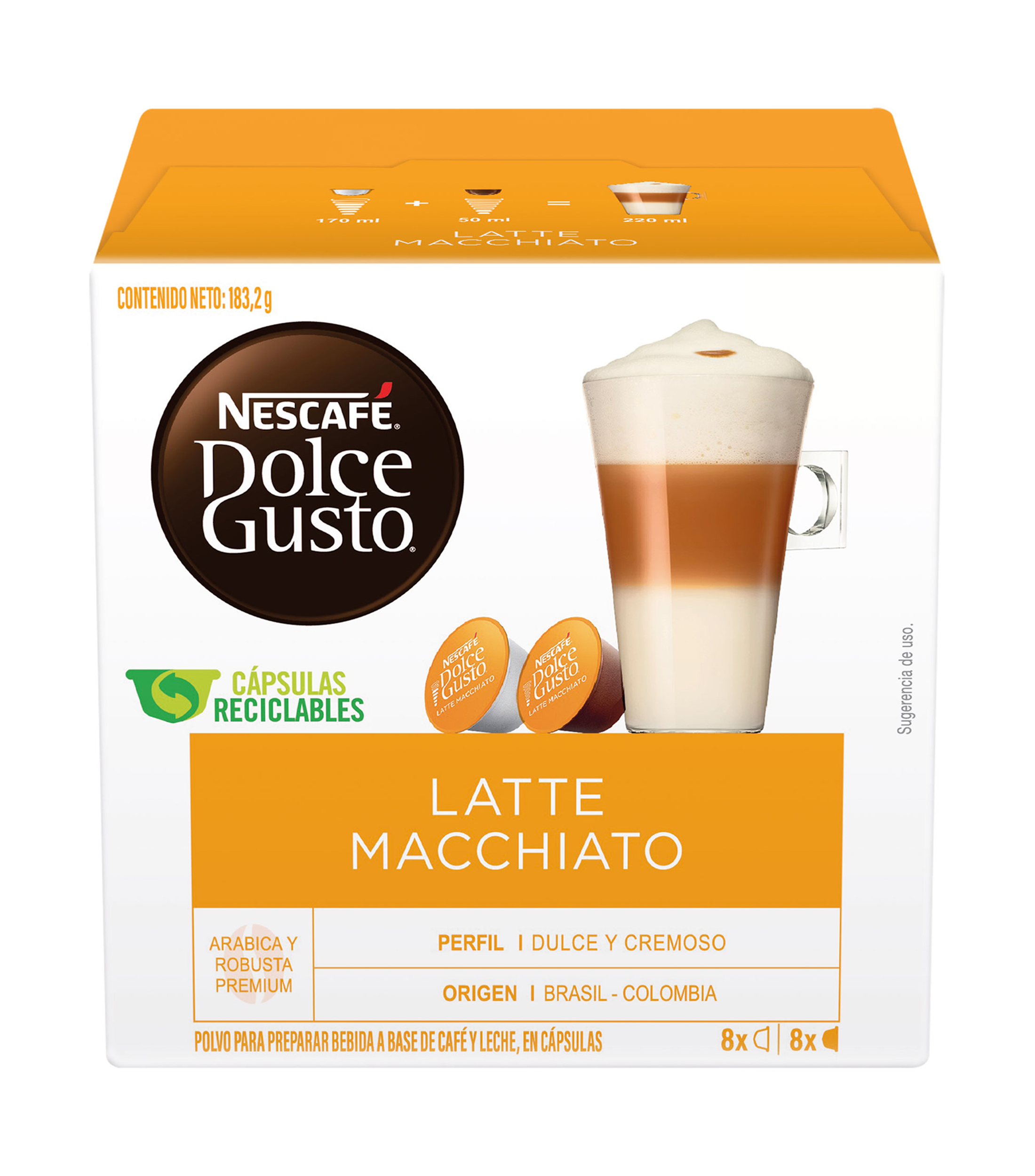 Nescafé Dolce Gusto Cápsulas Reciclables de Latte Macchiato, 183.2 gr - El  Palacio de Hierro
