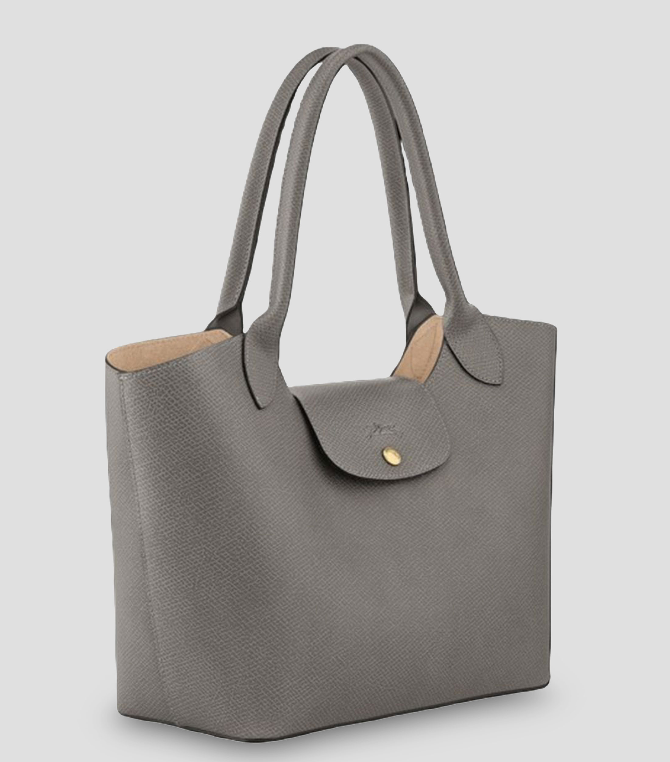 Bolsa tote en cuero de vaqueta lisa Mujer