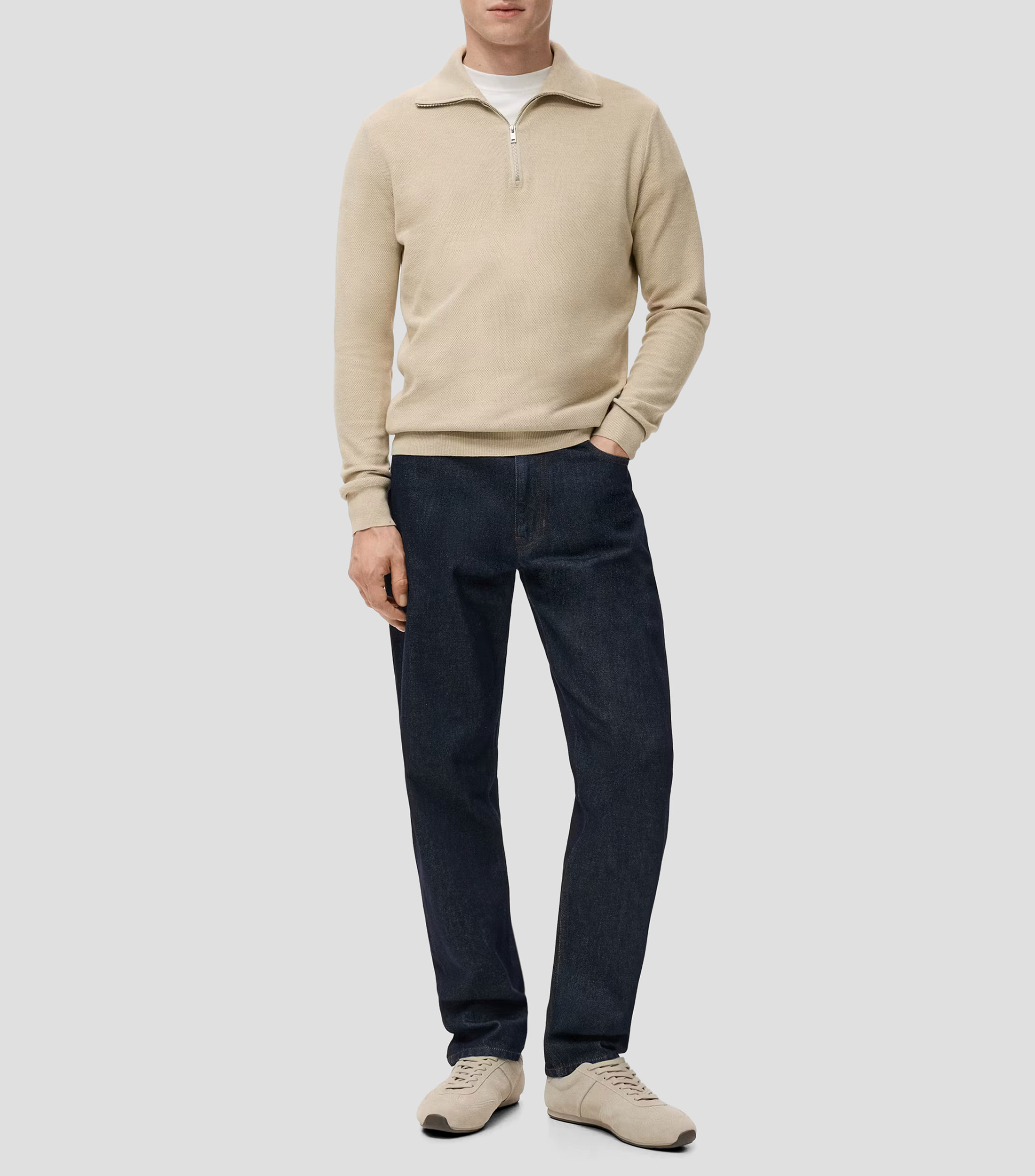 Suéter cuello camisero Hombre
